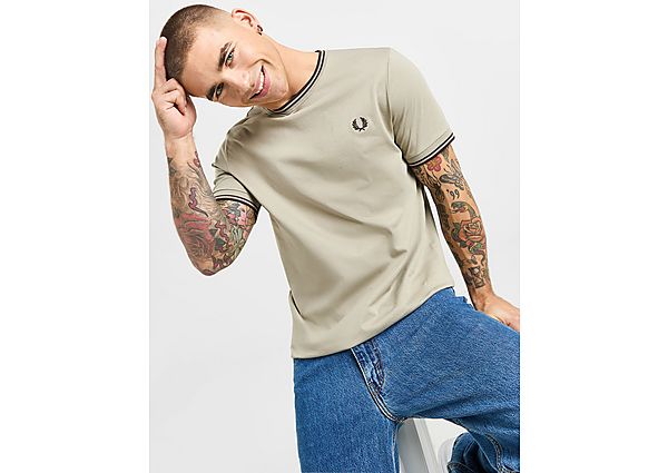 Fred Perry Twin Tipped Ringer T-Shirt Beige- Heren Beige