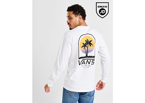 Vans Palm Fade T-Shirt Long Sleeve T-Shirt White- Heren White