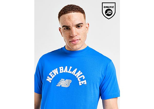 New Balance Logo T-Shirt Blue- Heren Blue