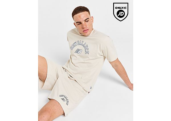 New Balance Logo Shorts BEIGE- Heren BEIGE