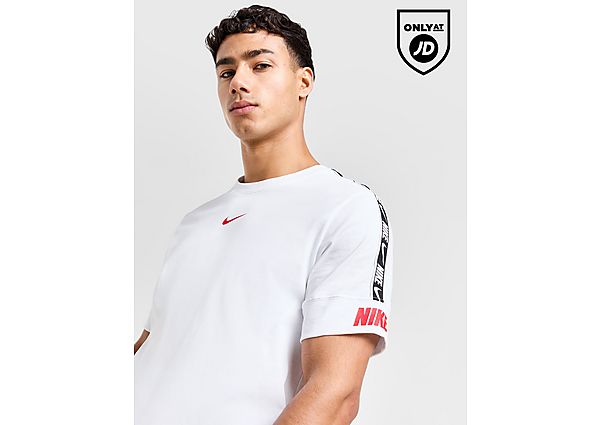 Nike Repeat Tape T-Shirt White- Heren White