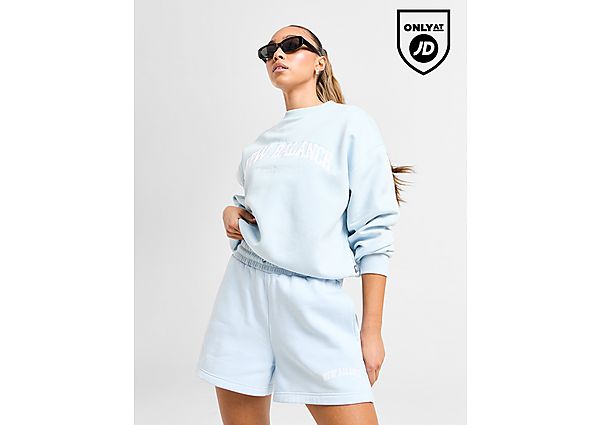 New Balance Logo Fleece Shorts Blue- Dames Blue