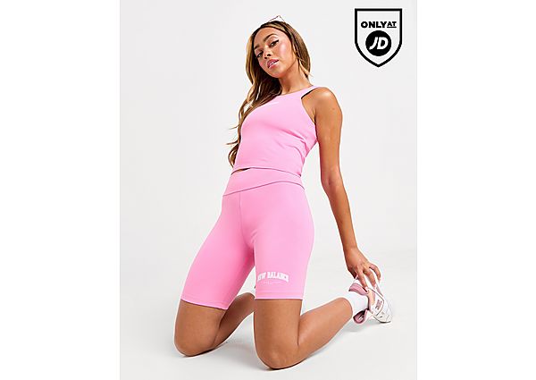New Balance Logo Cycle Shorts Pink- Dames Pink