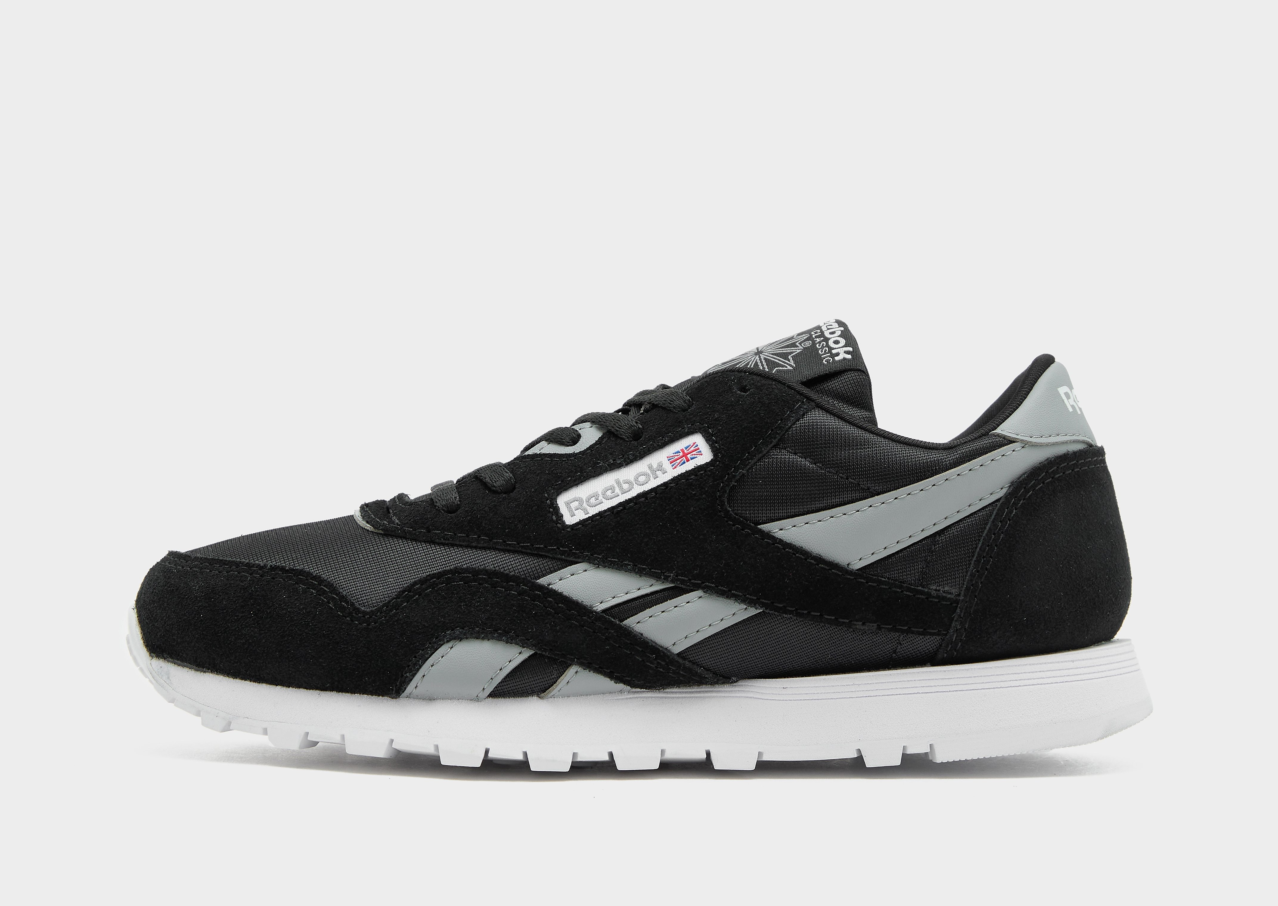 Reebok Classic Nylon kindersneaker zwart en grijs