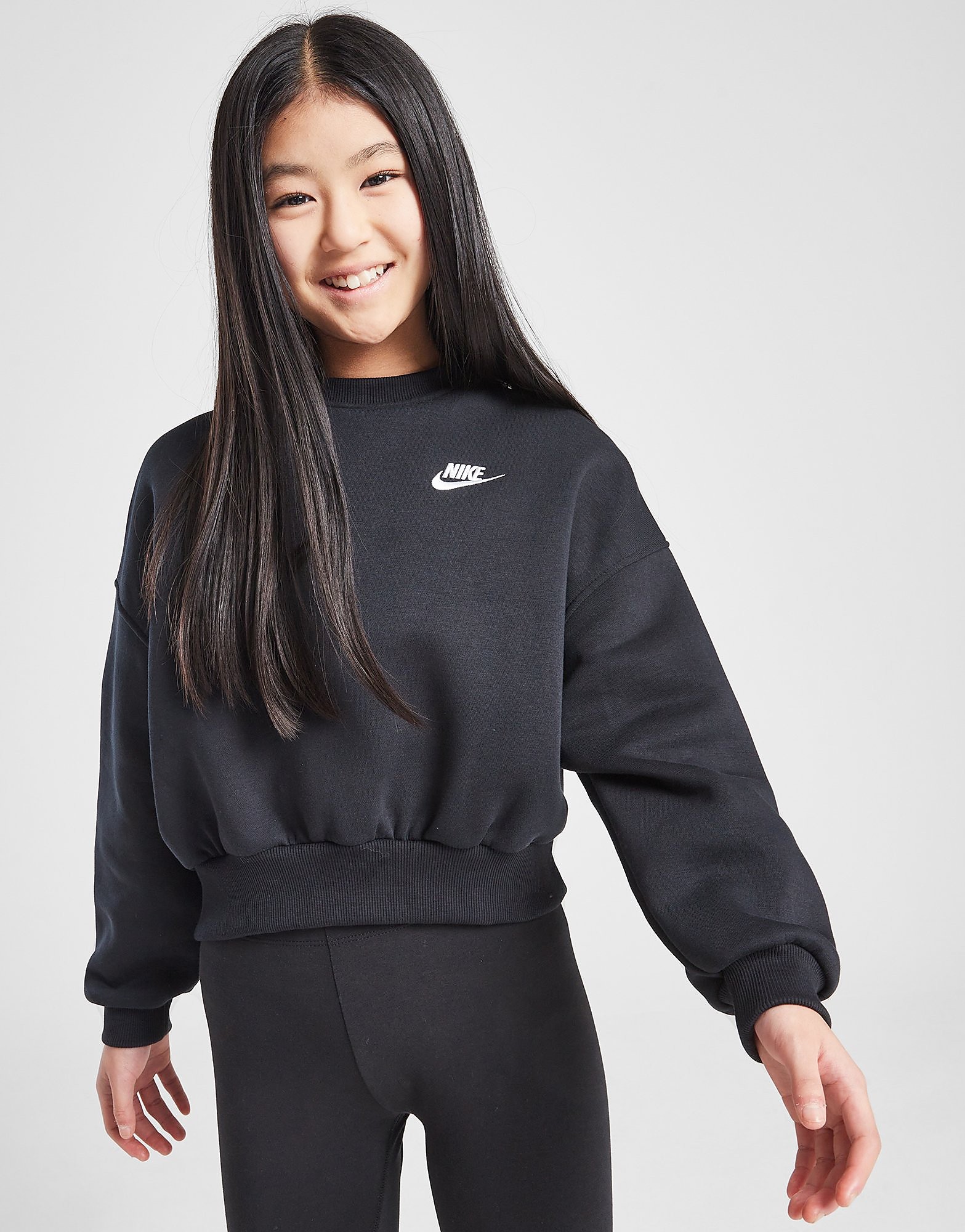Nike Girls' Club Crop Crew Sweatshirt Junior