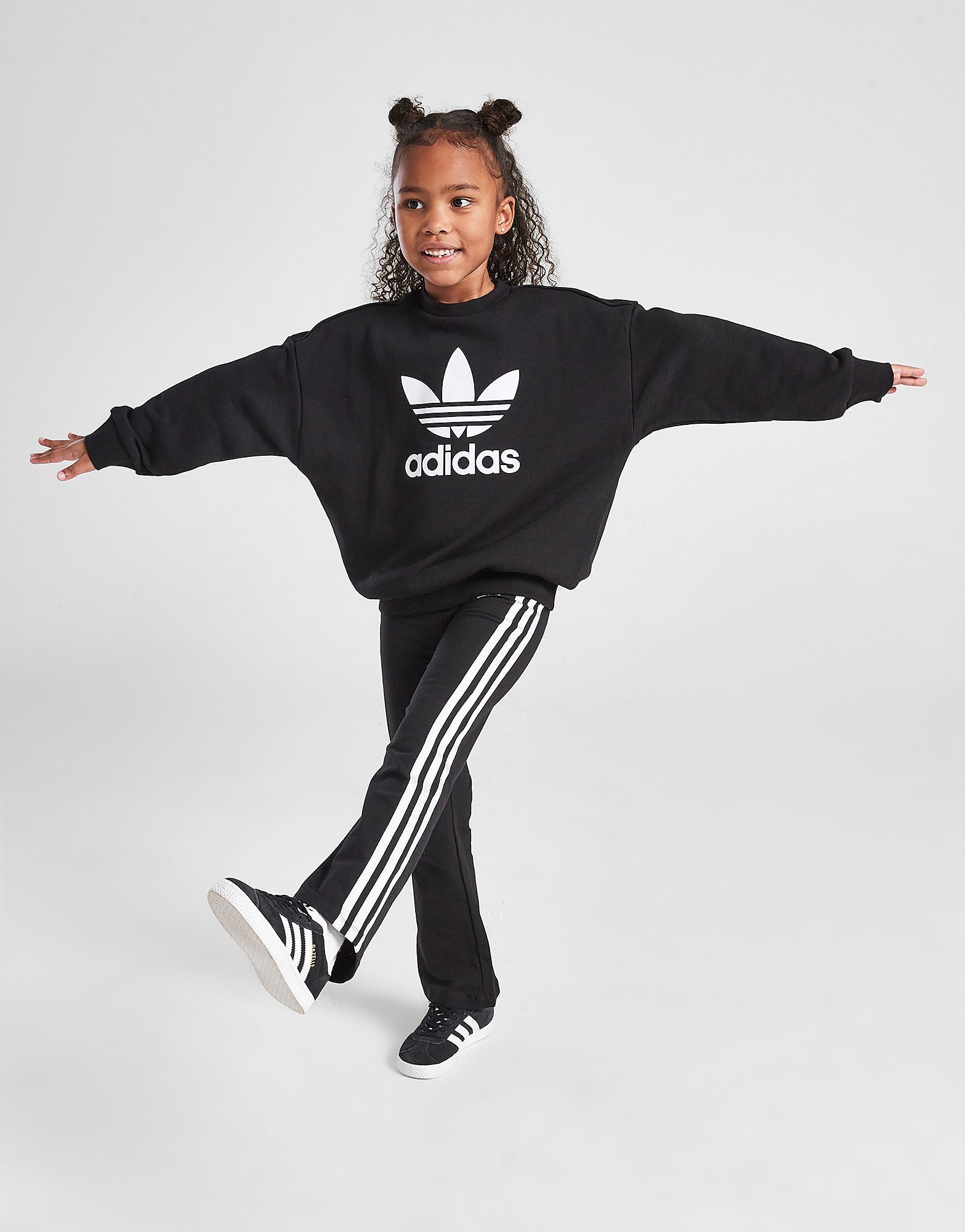 adidas Originals Girls' Trefoil Loose Crew Completo Junior