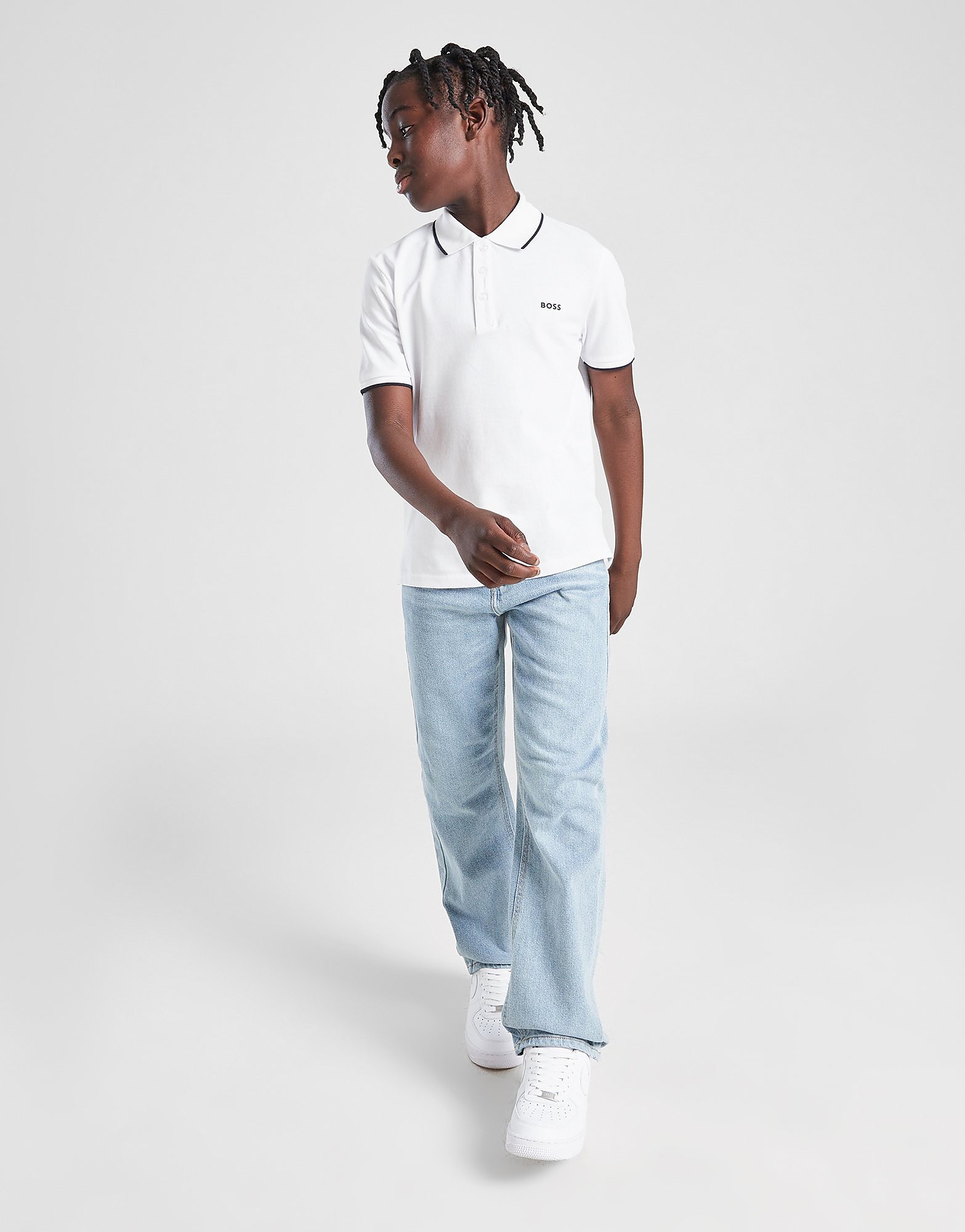 Boss Core Polo Junior - Bianco, Bianco