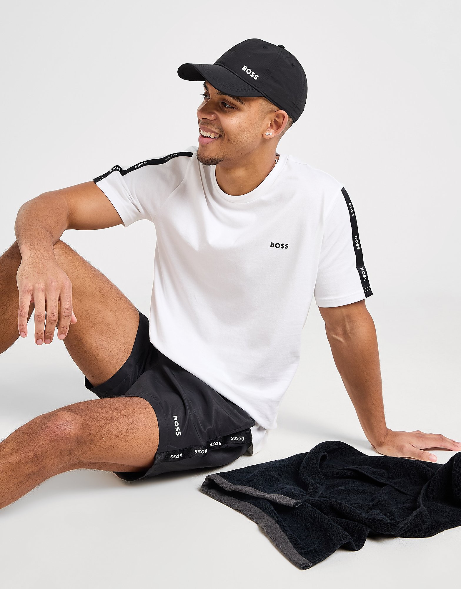 Boss Maglia Repeat Tape, Bianco