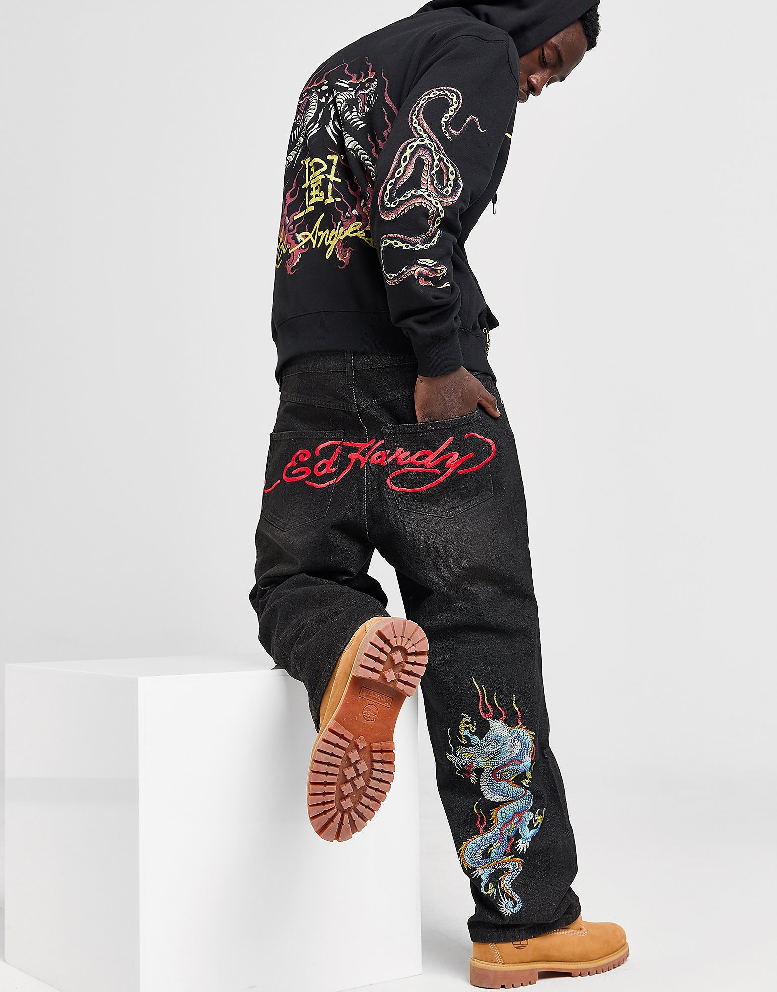 Ed Hardy Jean Dragon Diamante Homme - vue 1
