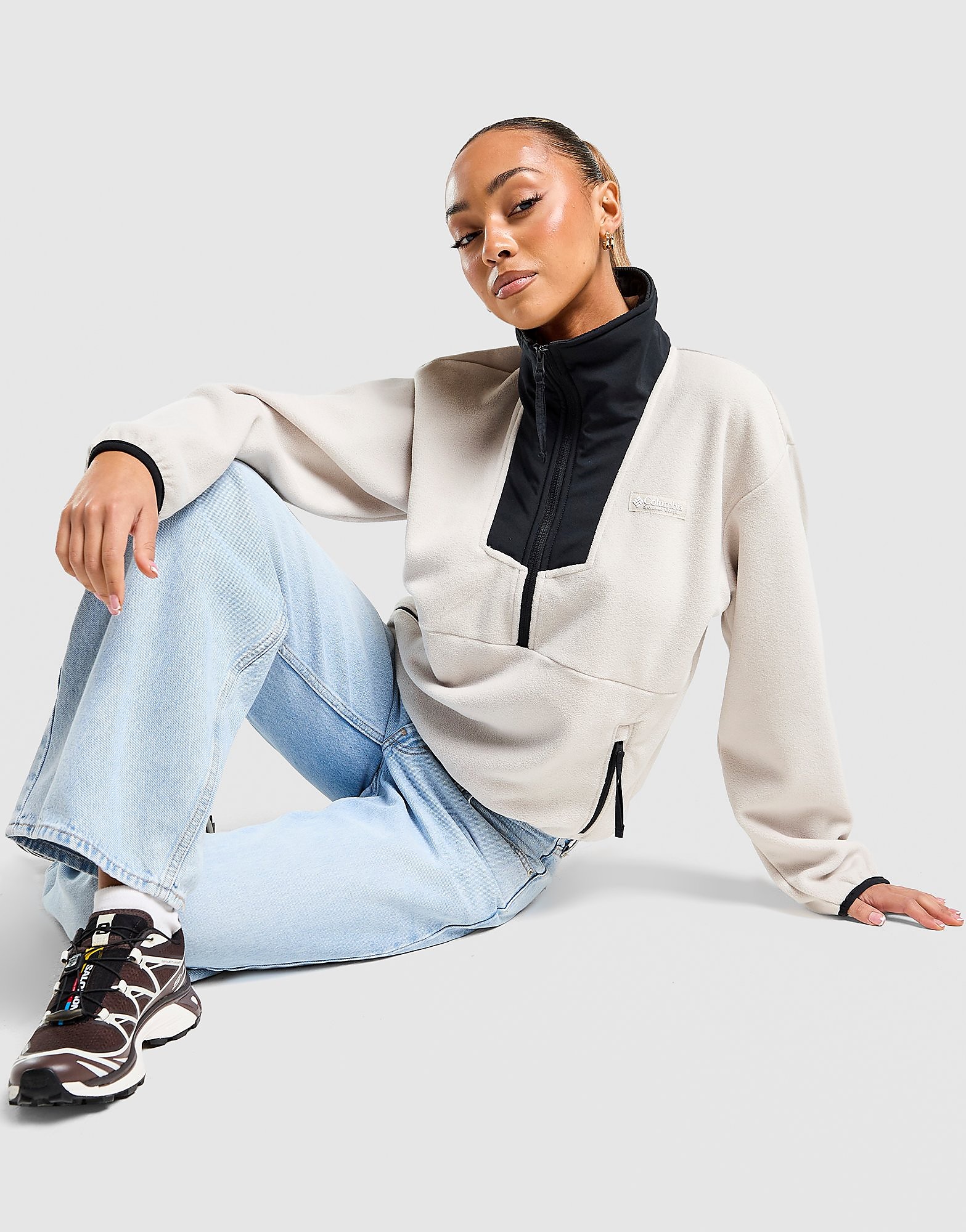 Columbia Felpa Fleece 1/2 Zip Sequoia, bianco