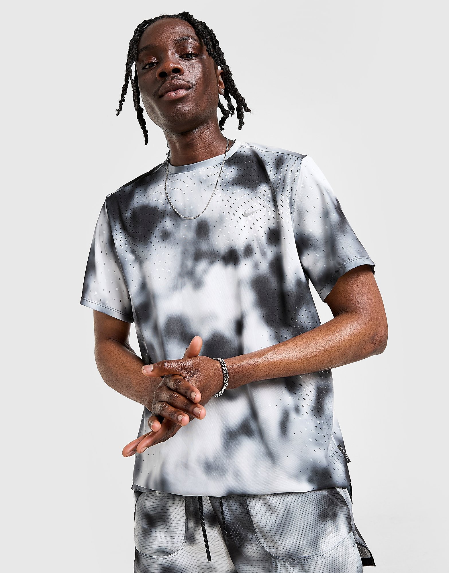Mens Maglia All Over Print Run Division - Nero, nero nero Uomo taglia S