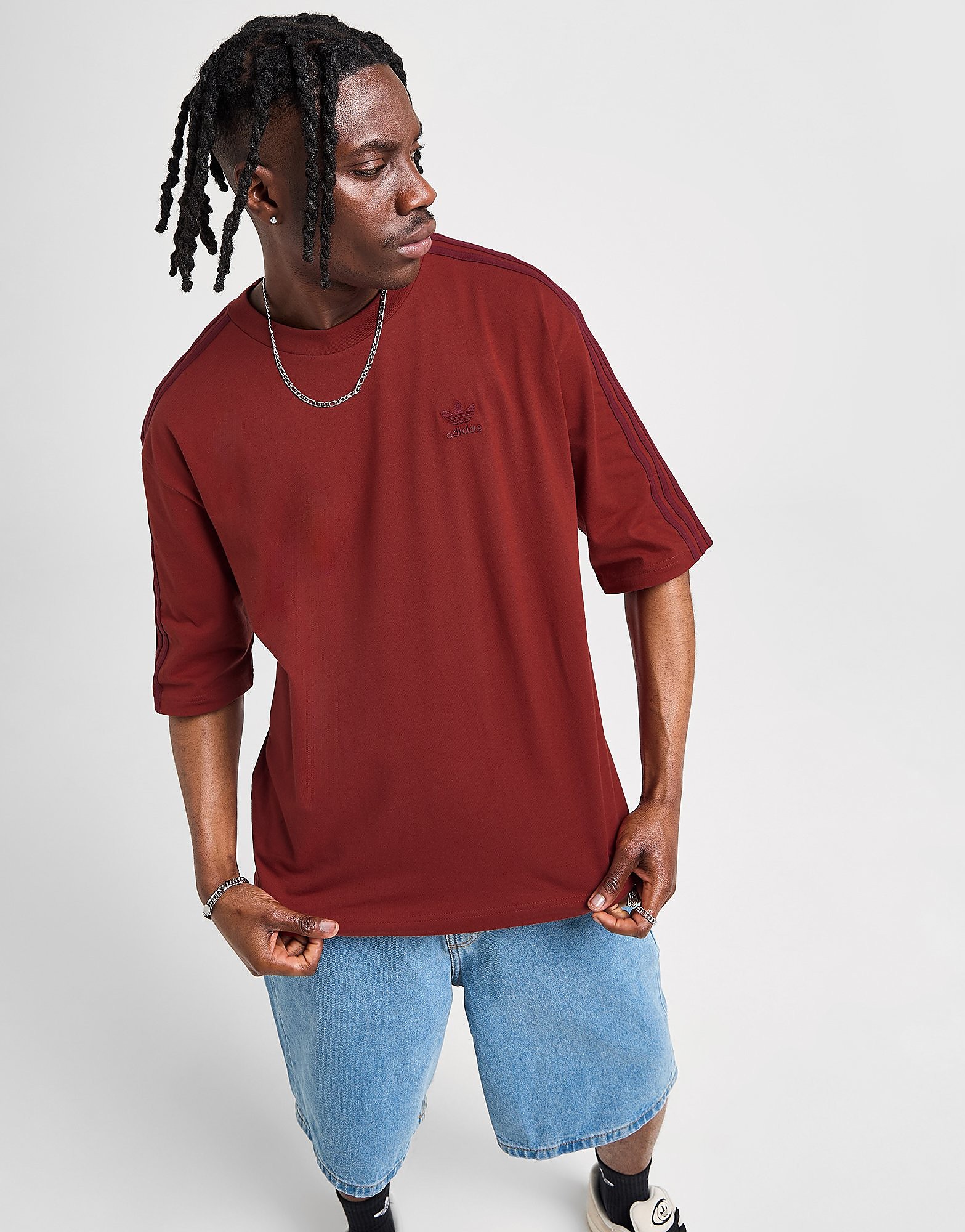 adidas Originals T shirt oversized 3 stripes