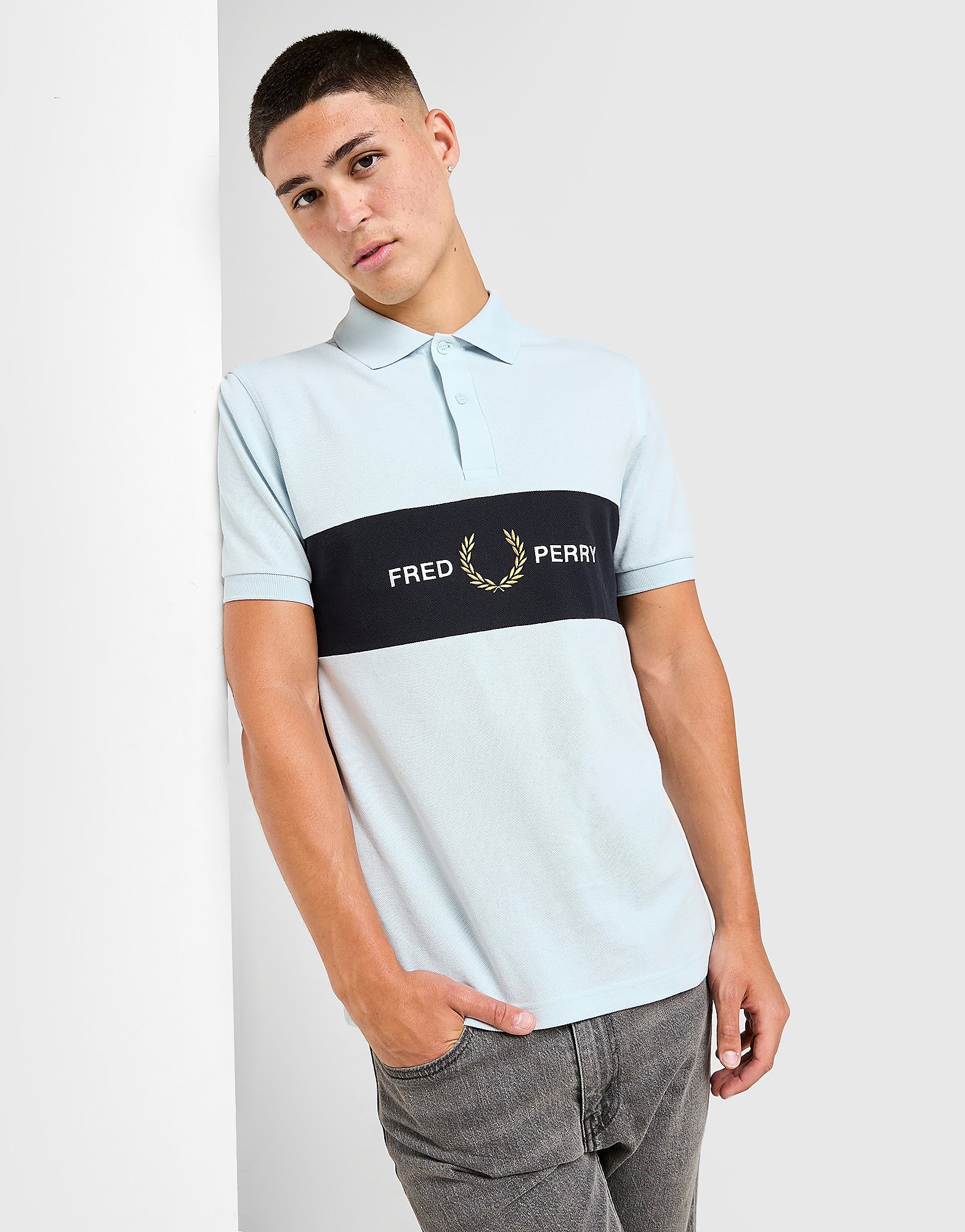 Fred Perry Polo Cut & Sew - Sky, Sky