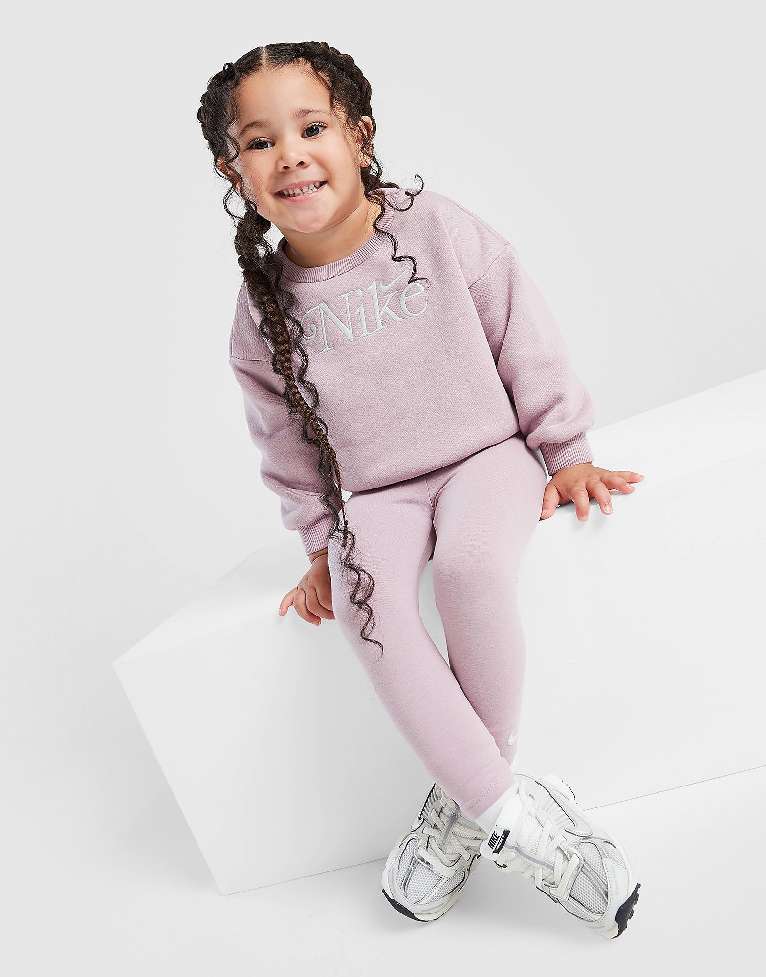Nike Girls' Embroidered Shine Crew Tracksuit Infant
