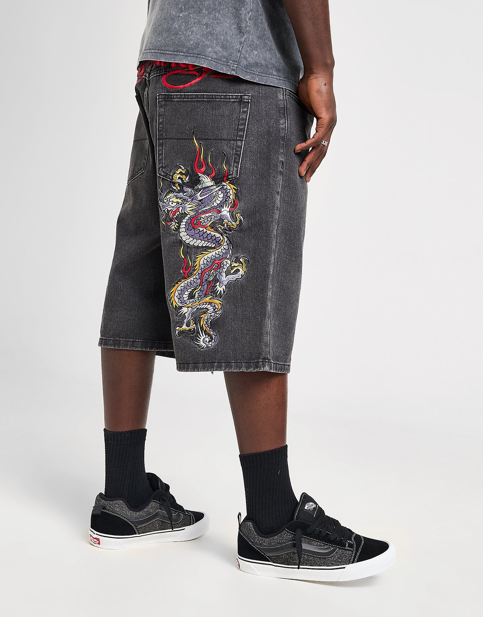 Mens Battle Dragon Pantaloncino - Nero, nero nero Uomo taglia L