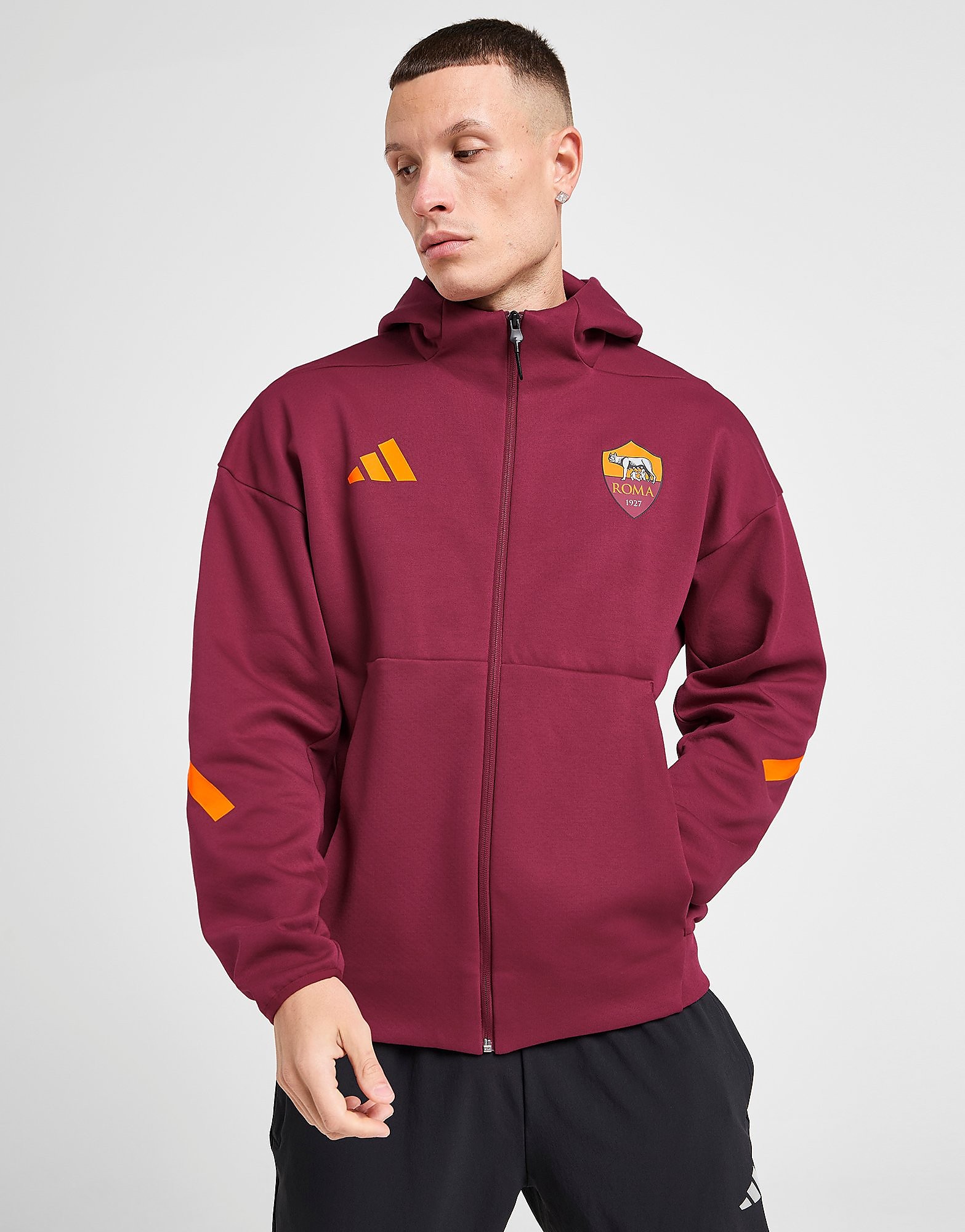 adidas AS Roma Anthem Jacket Burgundy Burgundy