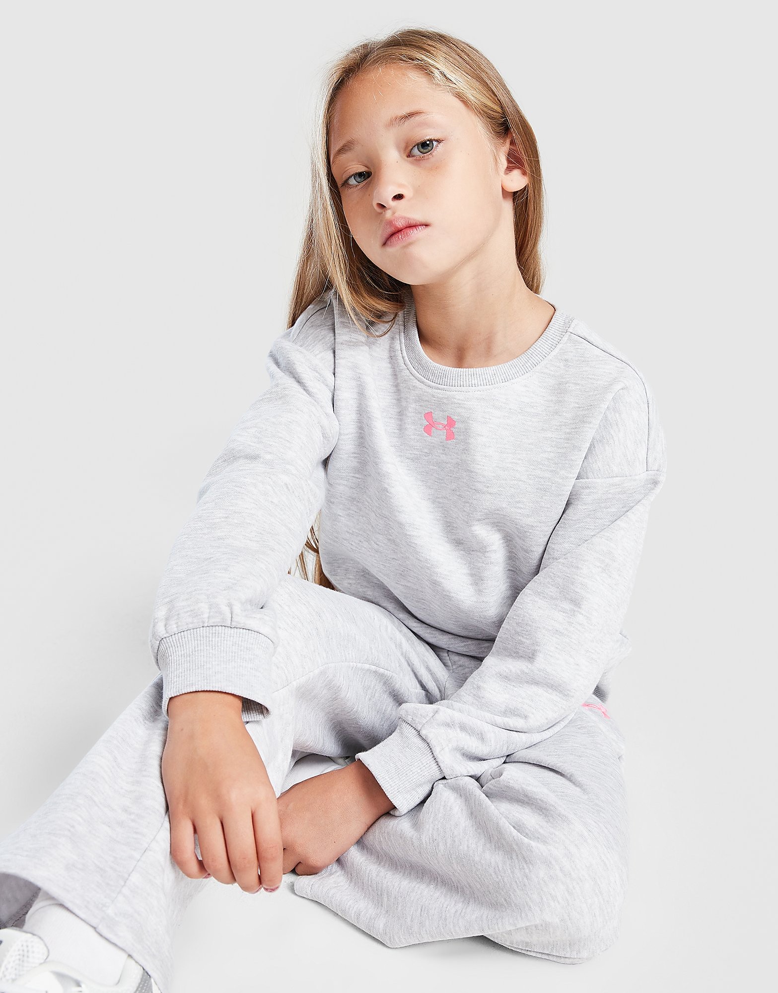 Under Armour Girls' Wide Leg Crew Tracksuit Children