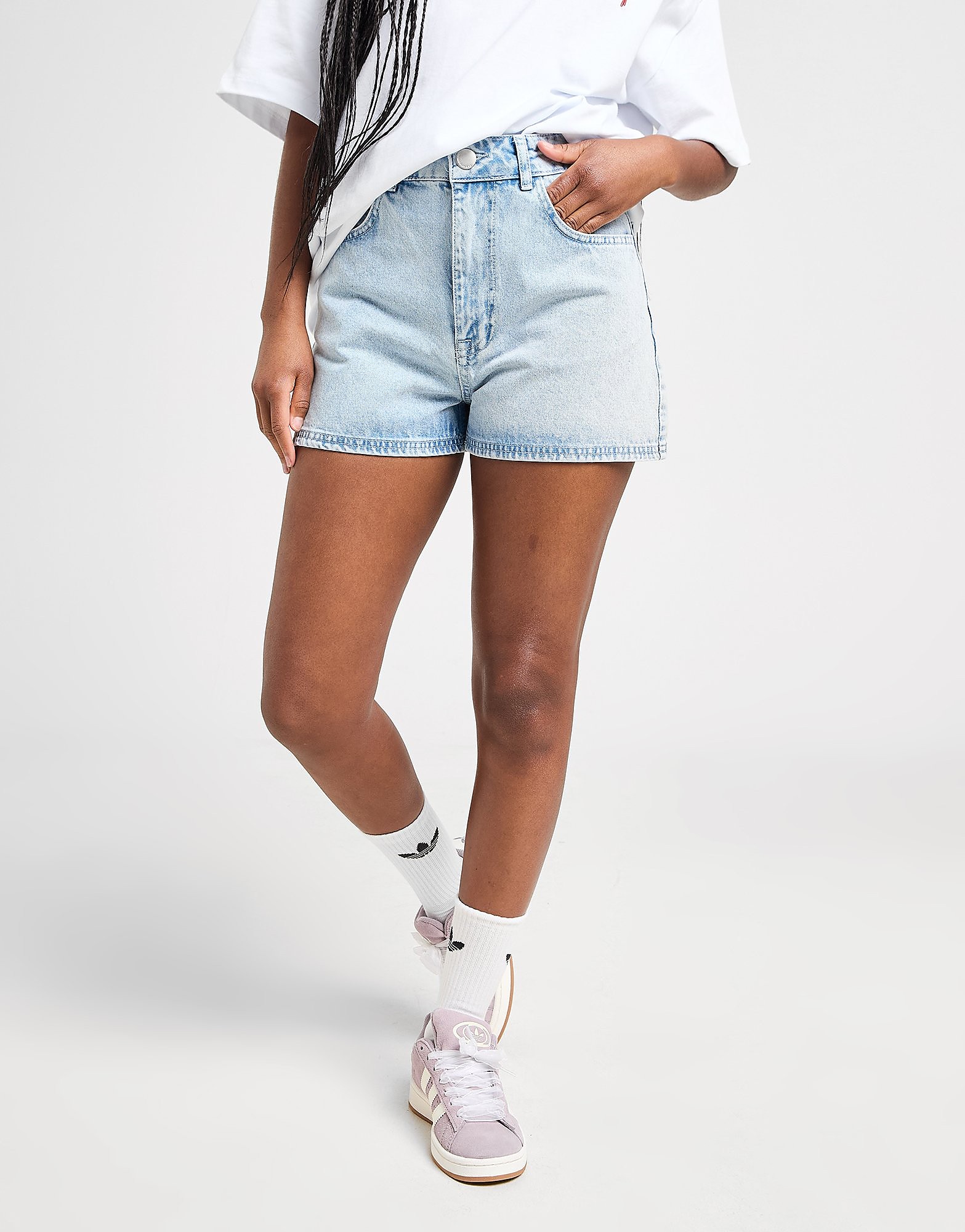 High-Rise Mom Shorts Damen - Damen, Blau - female - Size: 6