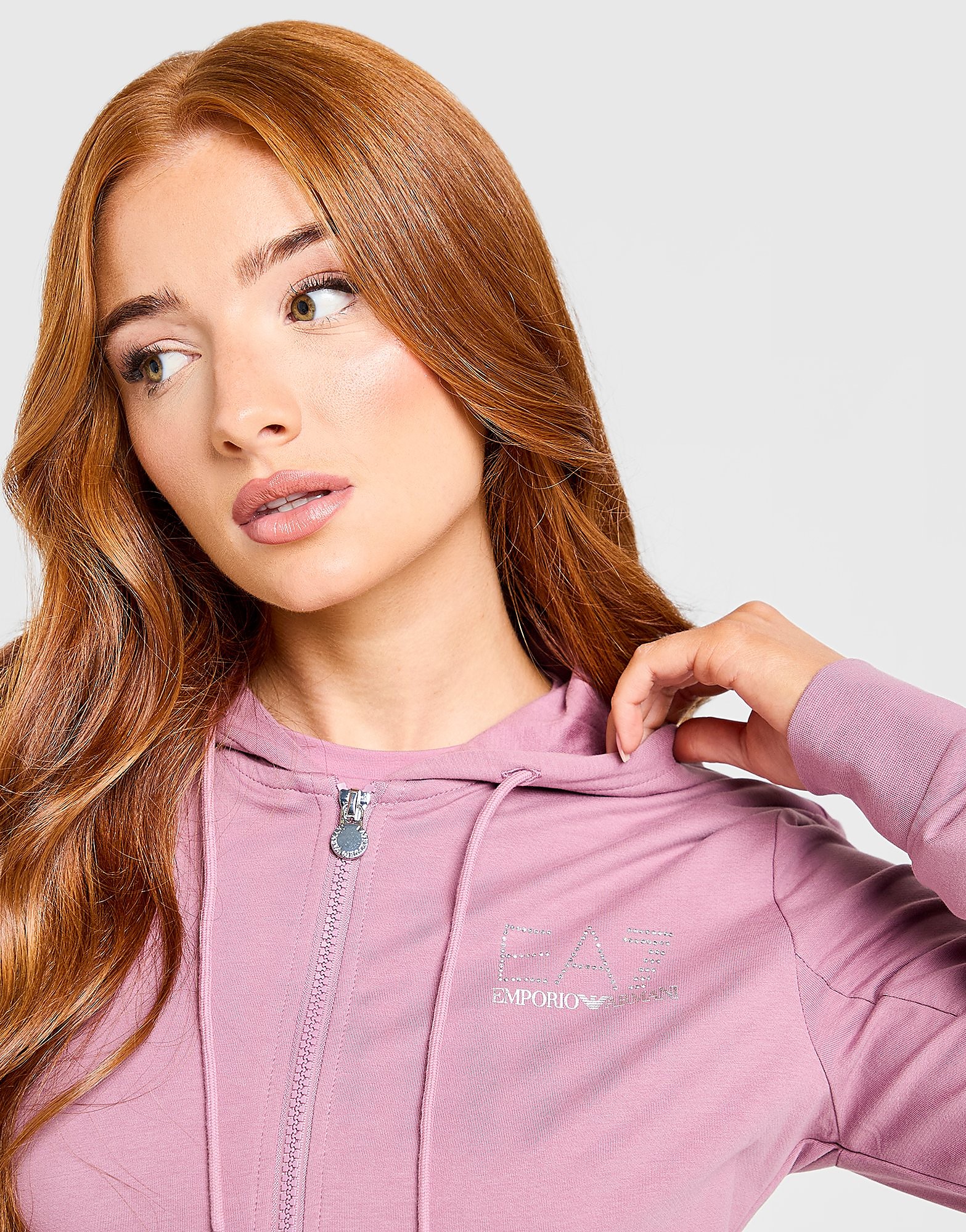 EA7 Emporio Armani Slim Diamante Full Zip Hoodie - vue 2