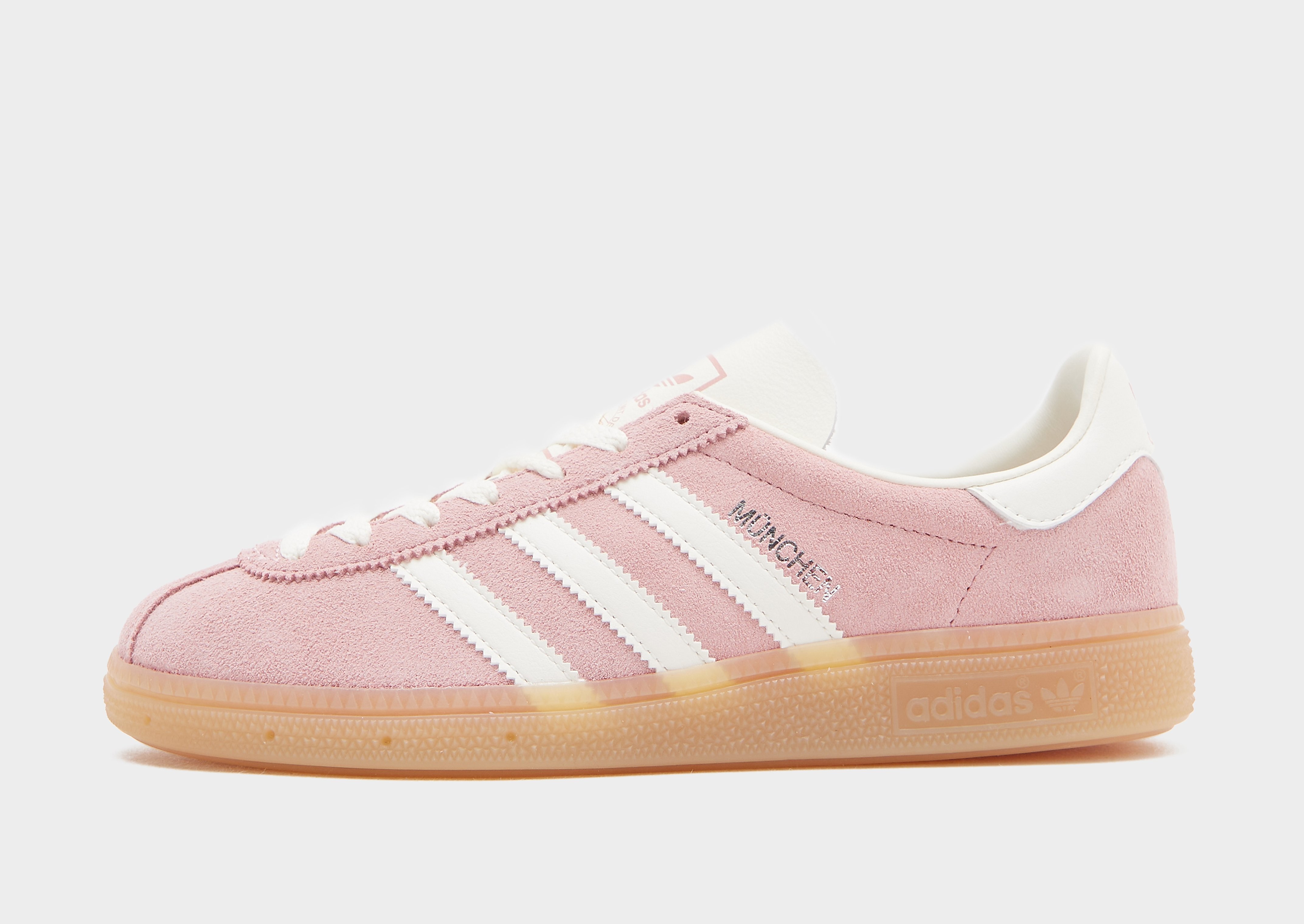 Adidas München damessneaker wit en roze
