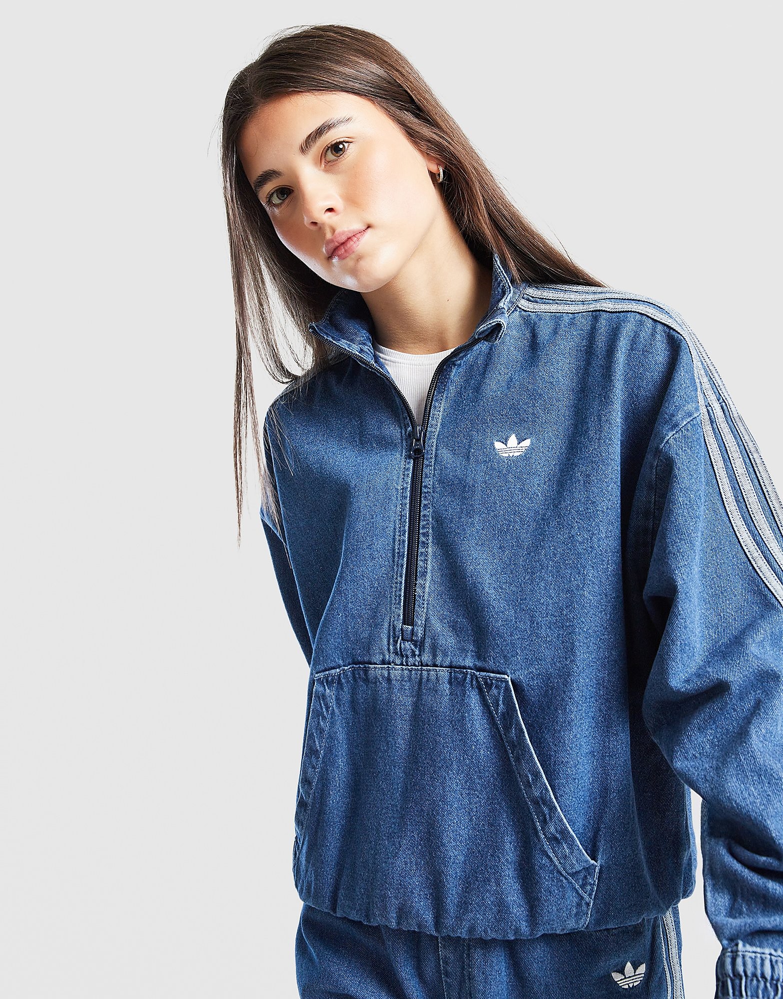 adidas Originals Girls' 14 Zip Track Top Junior