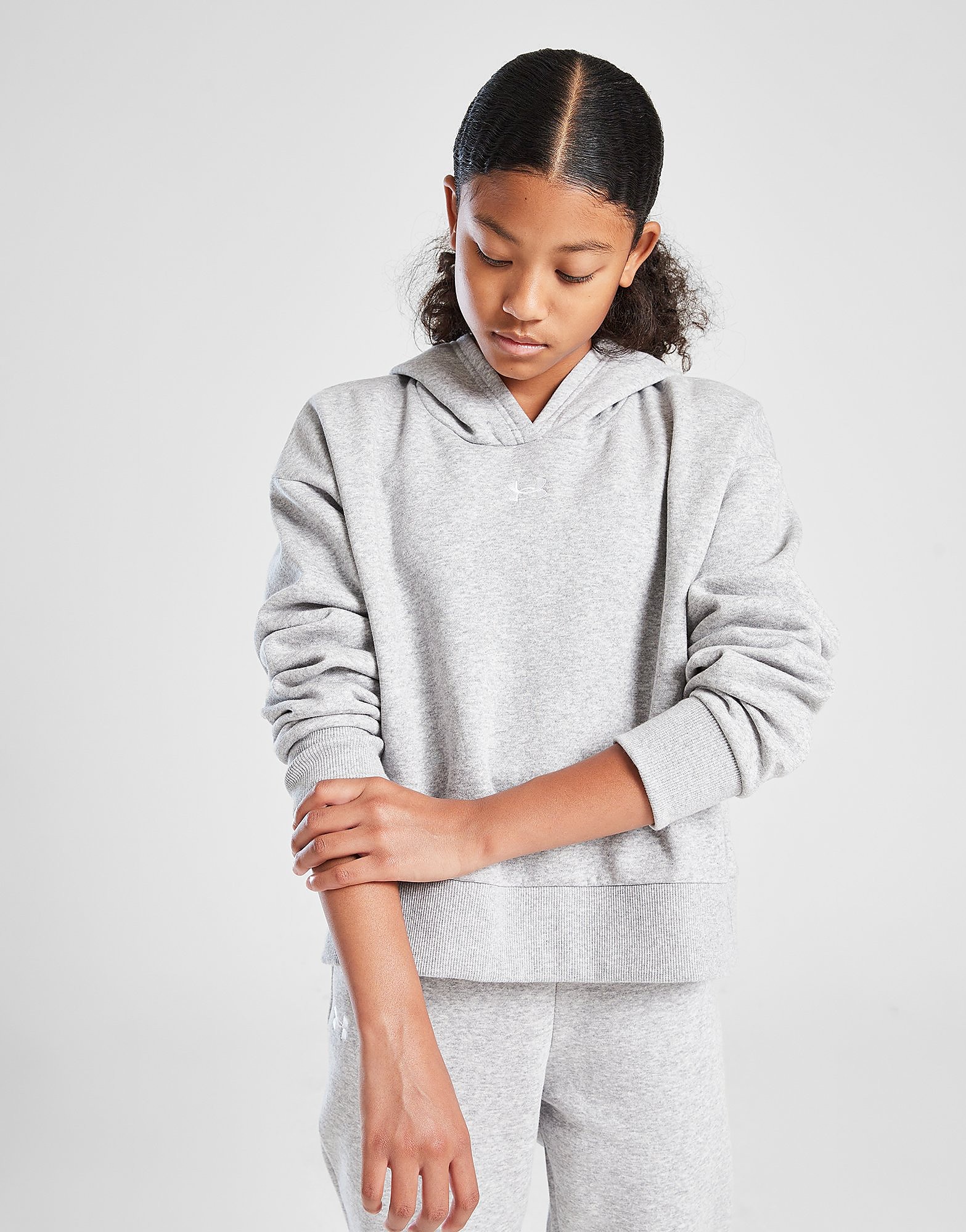 Under Armour Crop Hoodie Rival Fleece Gray Gray