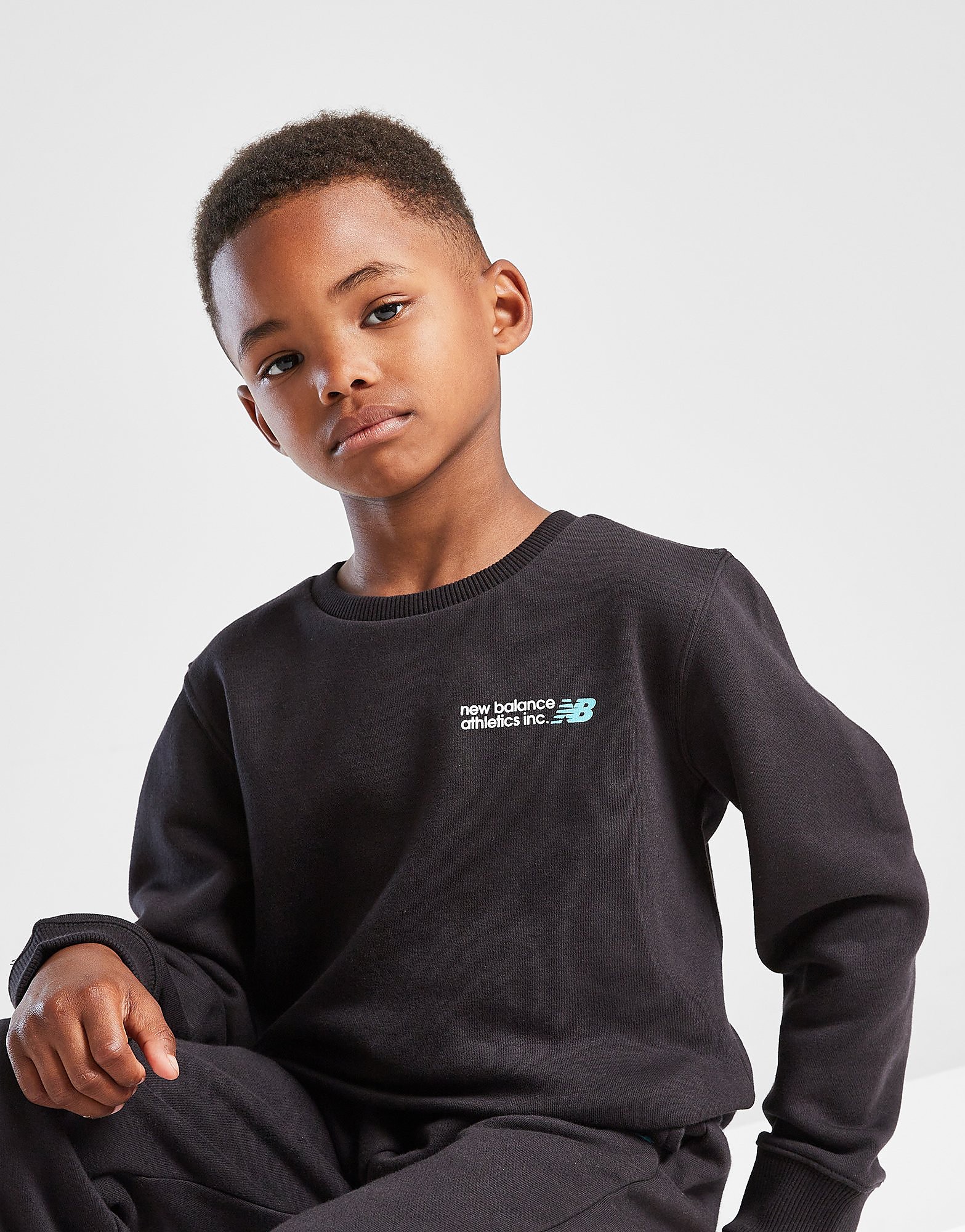 New Balance Linear Logo Crew Tracksuit Children