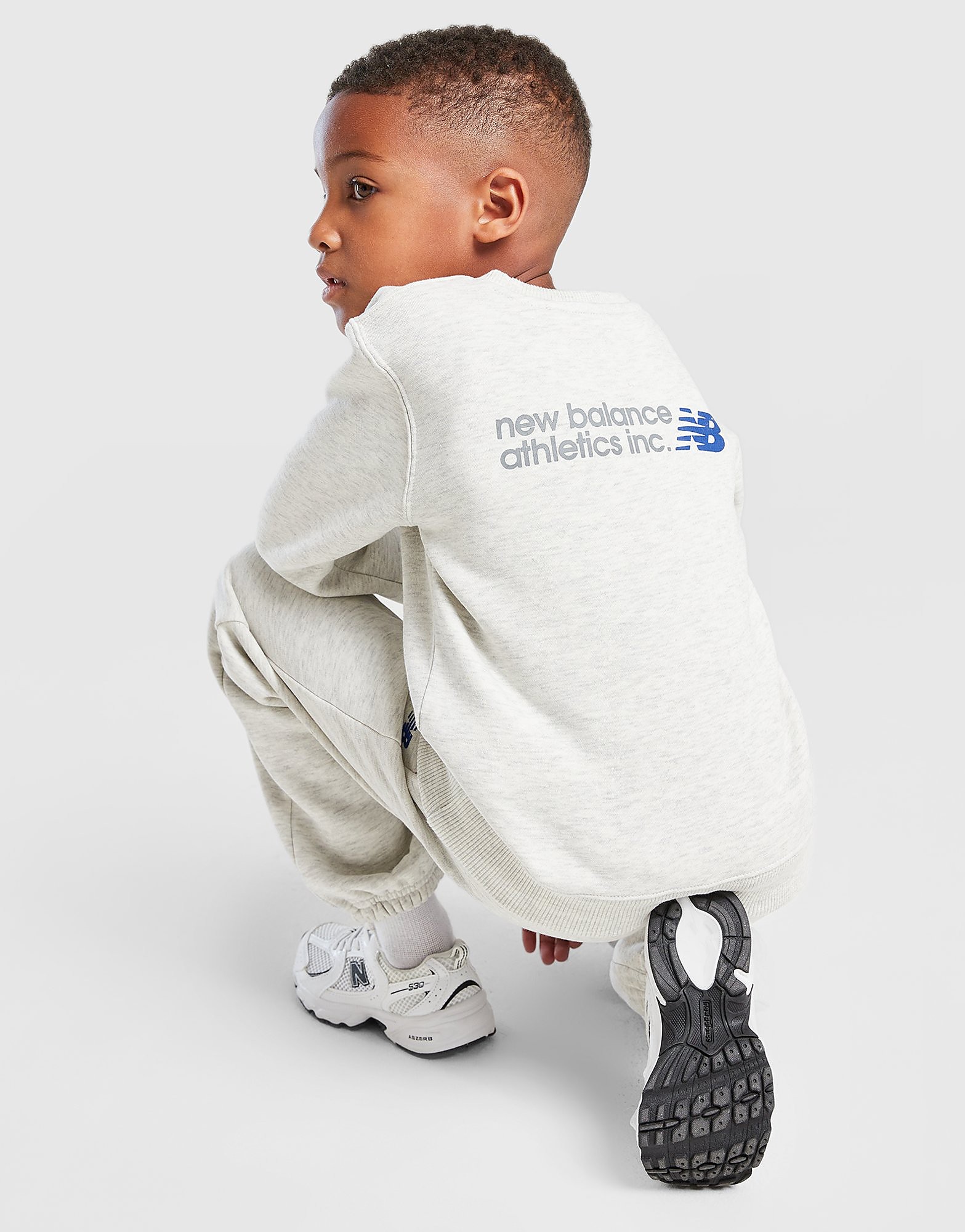 New Balance Linear Logo Crew Tracksuit Children