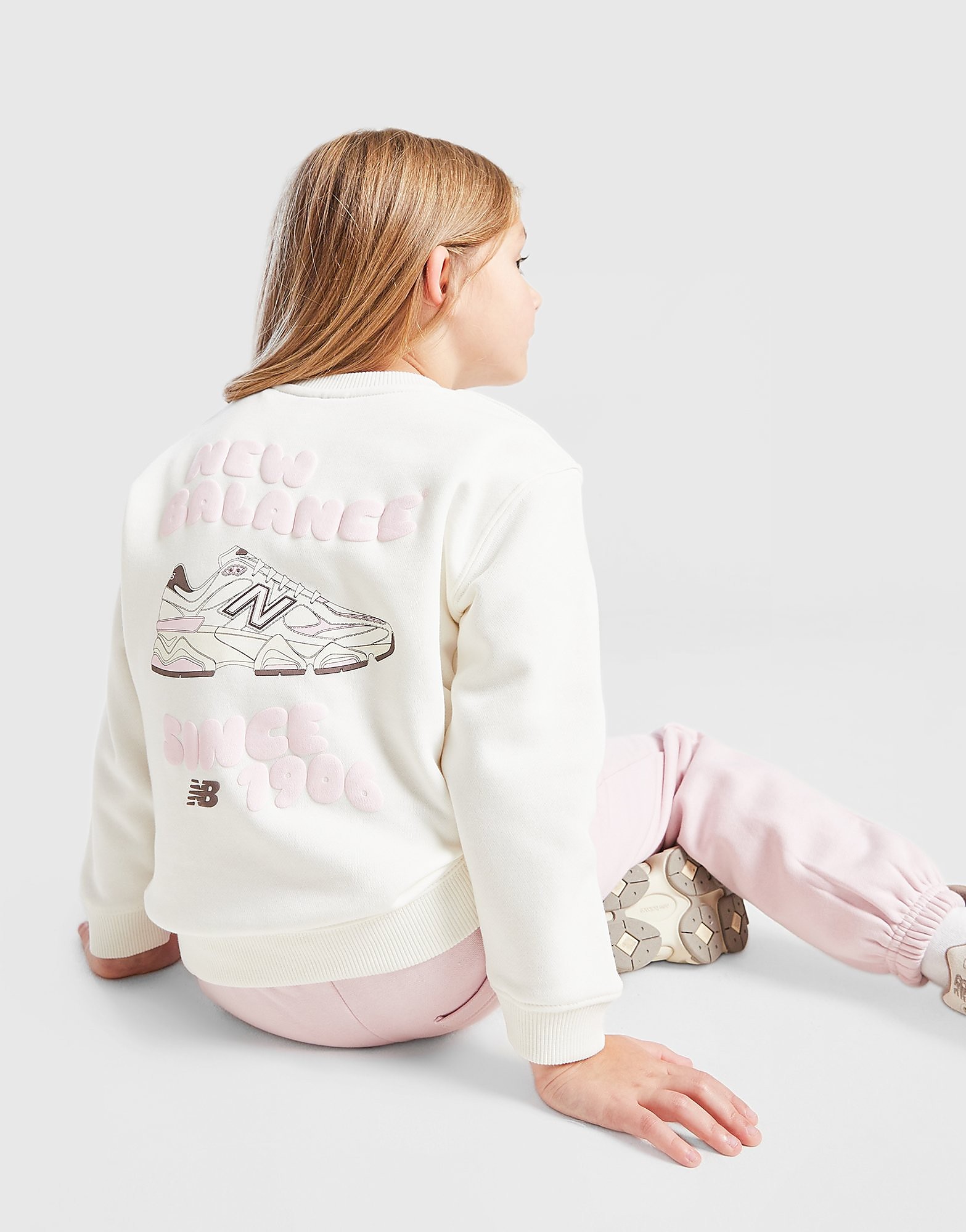 New Balance Girls' Bubble Graphic Crew Tracksuit Children