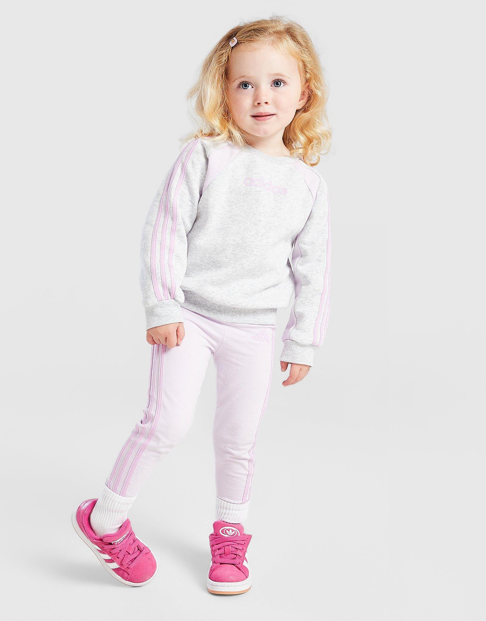 adidas Originals Girls' Colour Block Linear Crew Tracksuit Infnt