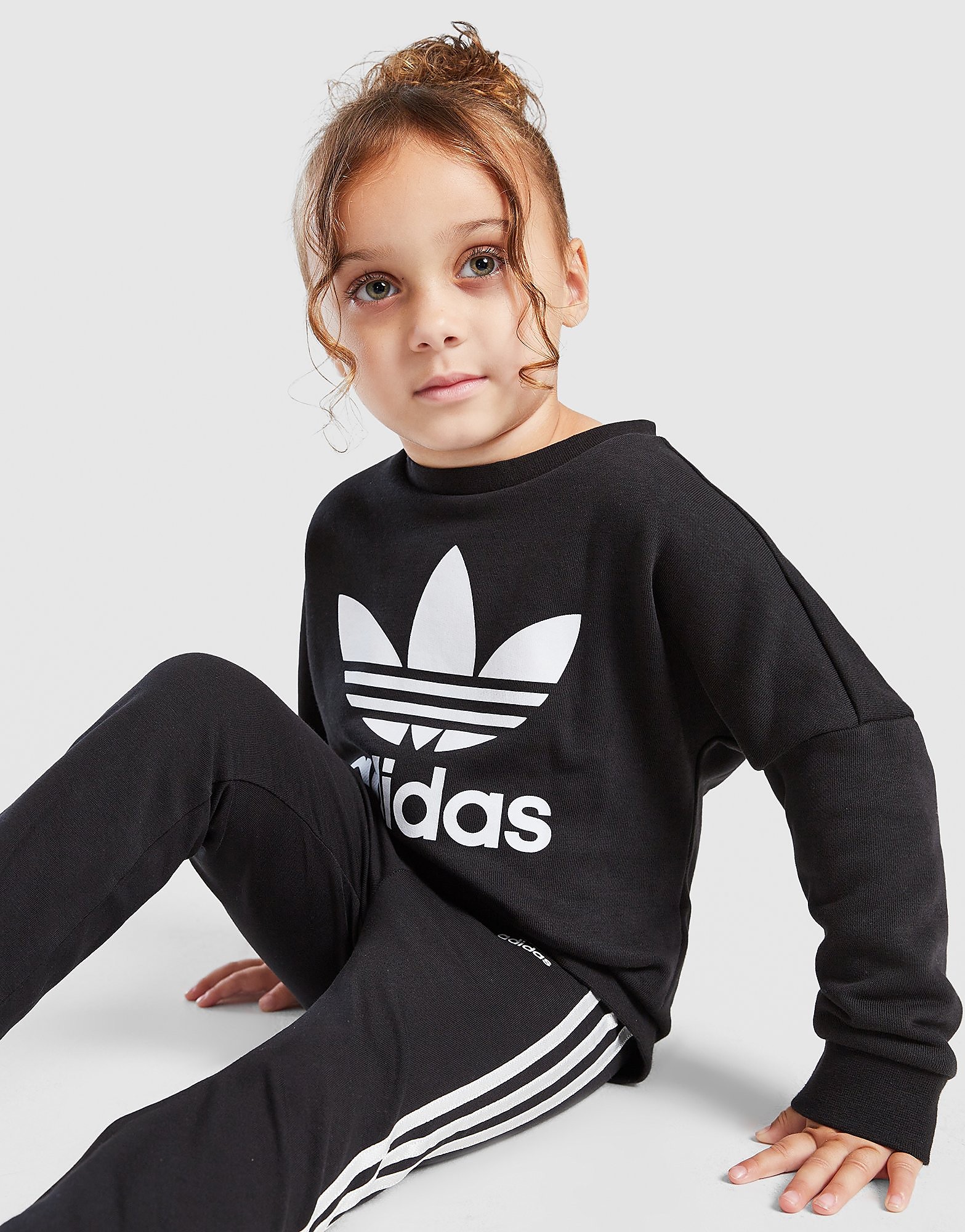 adidas Originals Girls' Trefoil Flare Crew Tracksuit Infant