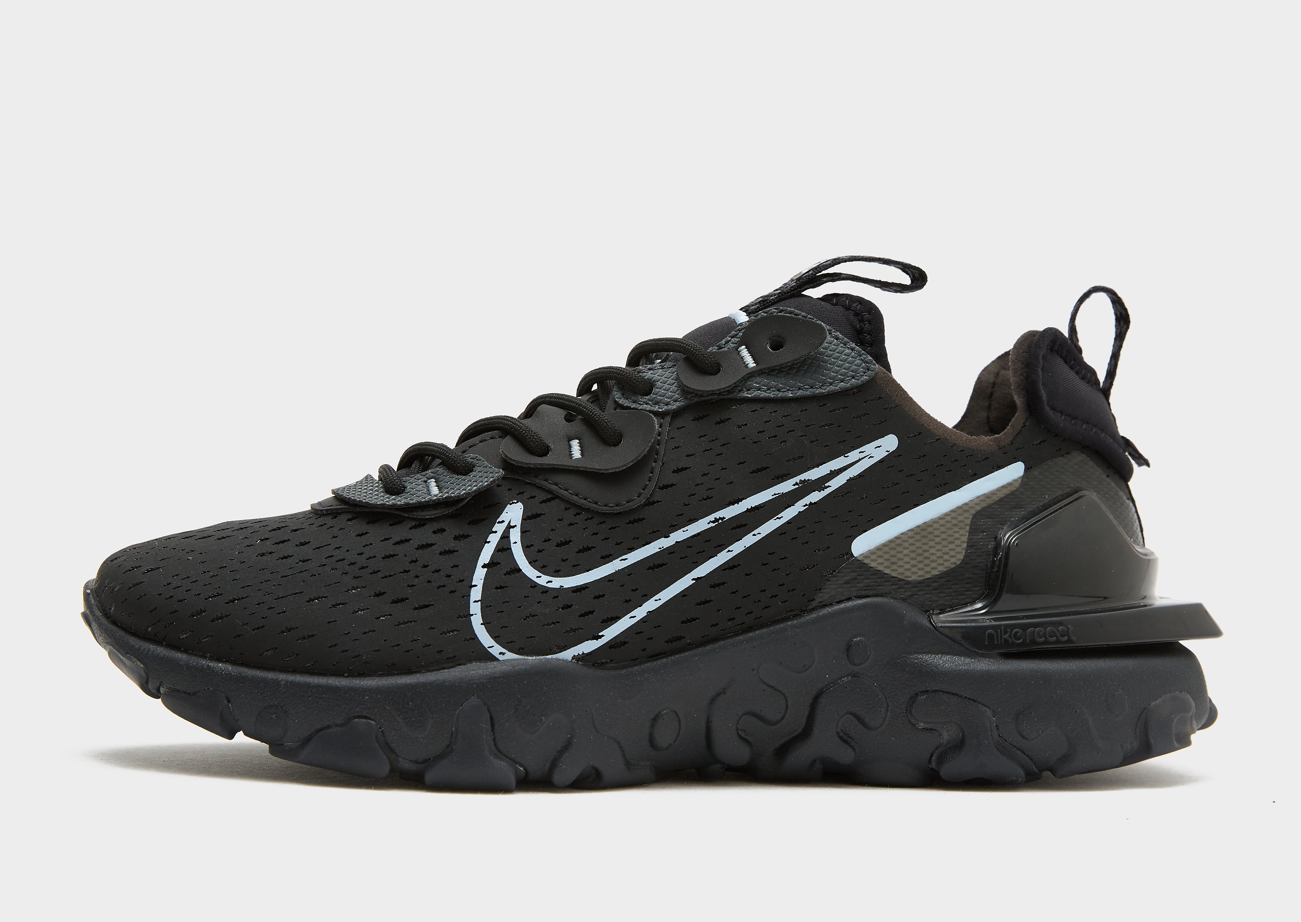 Nike React Vision herensneaker zwart en grijs