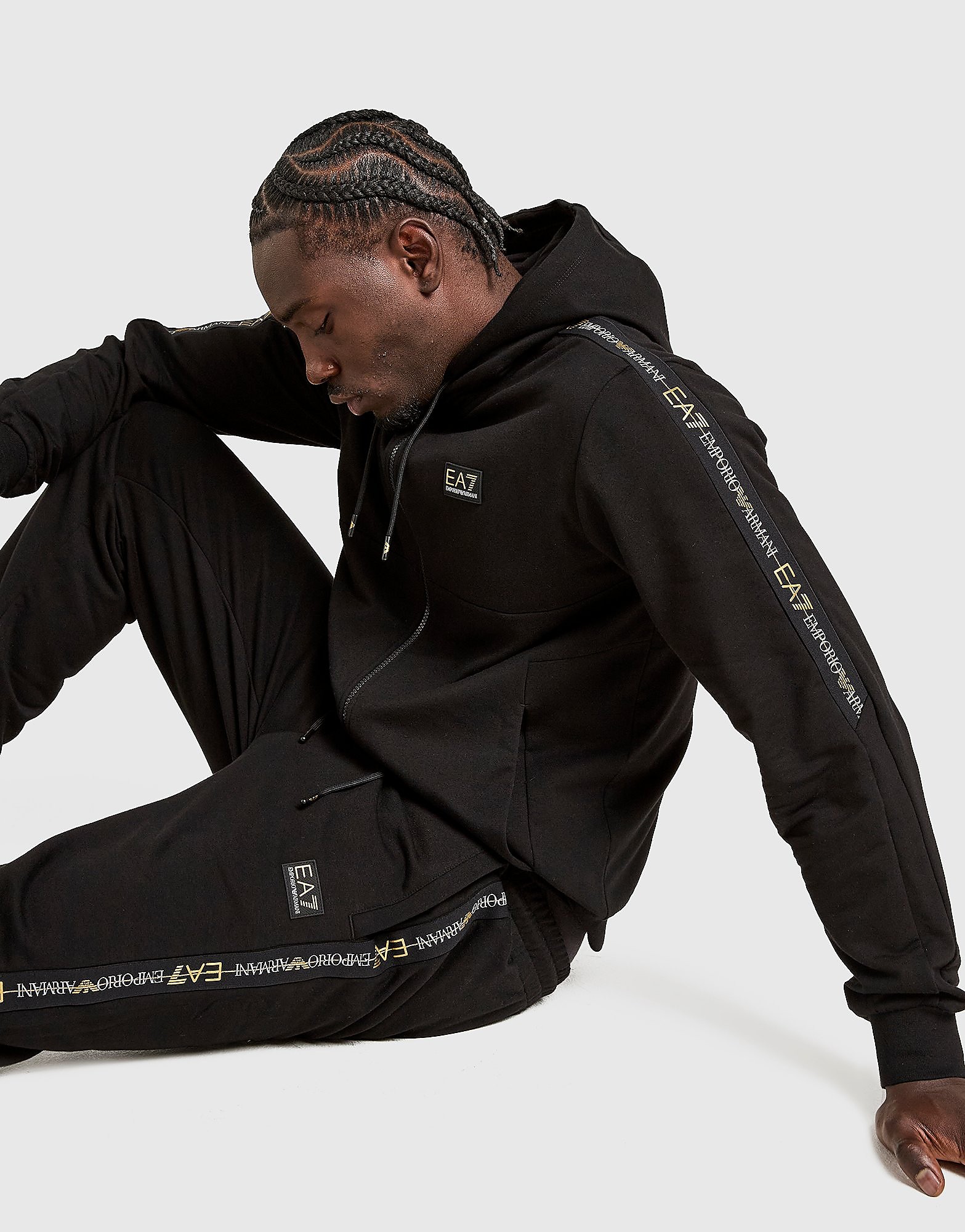EA7 Emporio Armani Sweat à capuche Tape Zippé Homme