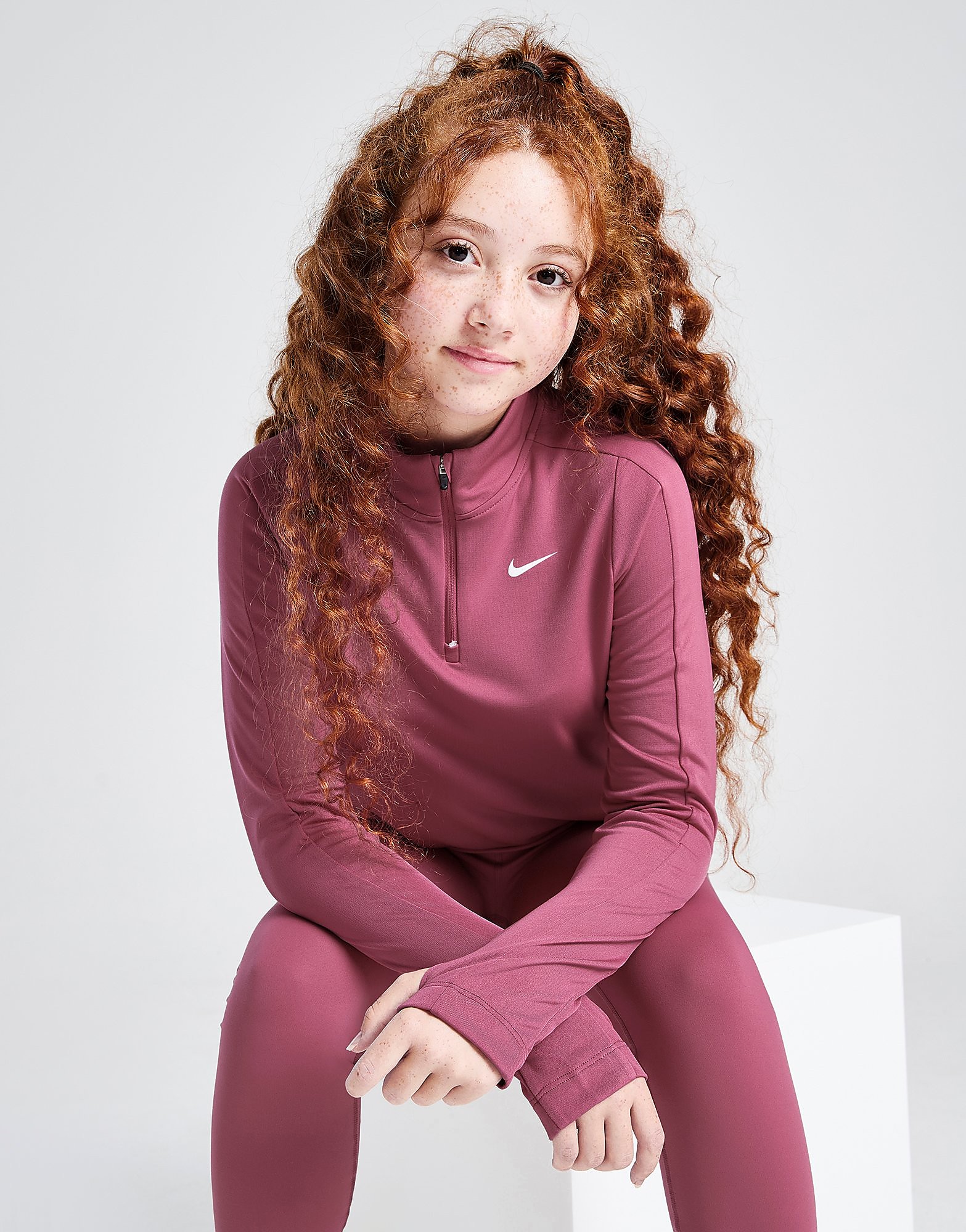 Nike Girls' Dri FIT Long Sleeve 12 Zip Top Junior Medium Soft Medium Soft