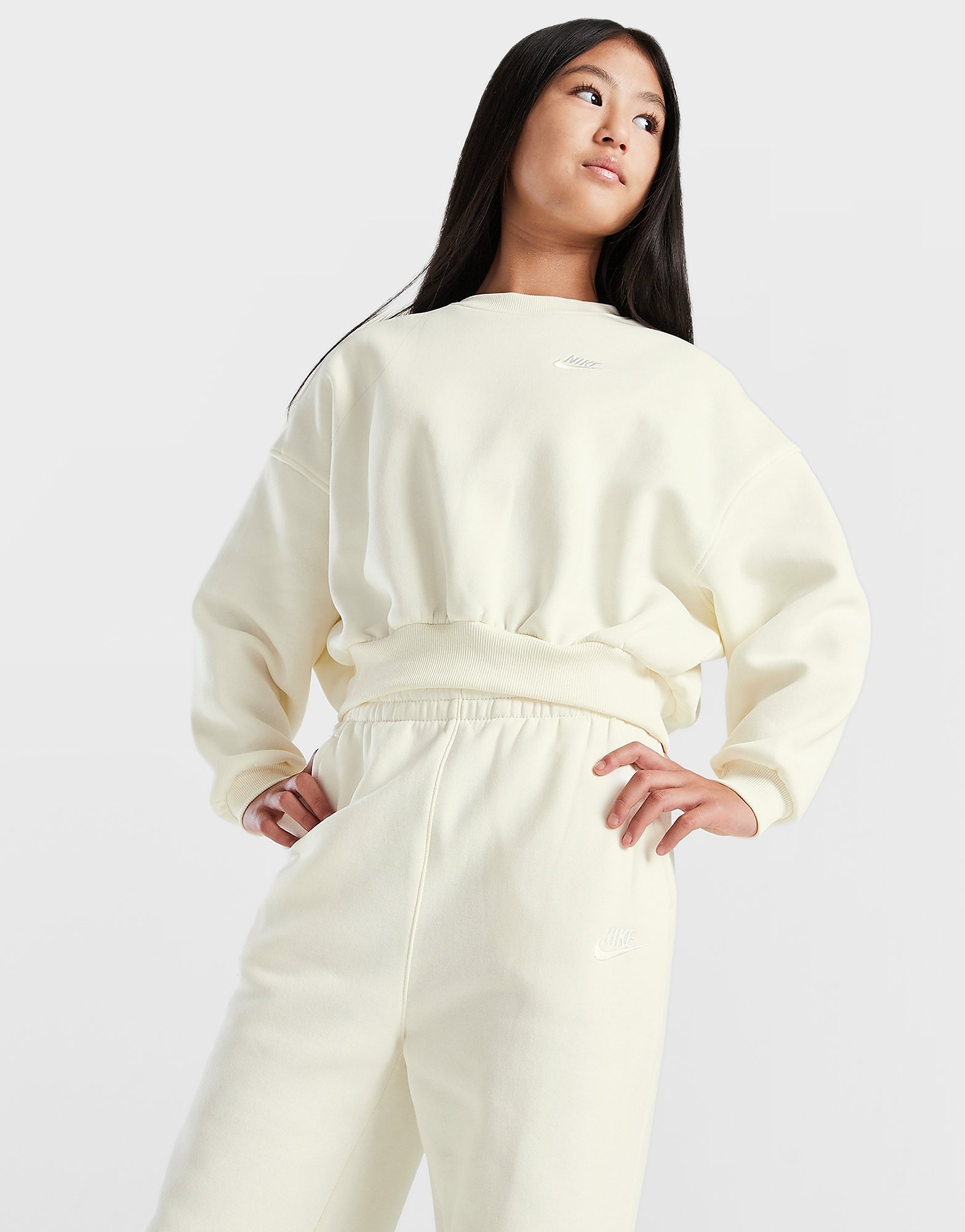 Nike Girls' Club Fleece Crop Crew Sweatshirt Junior