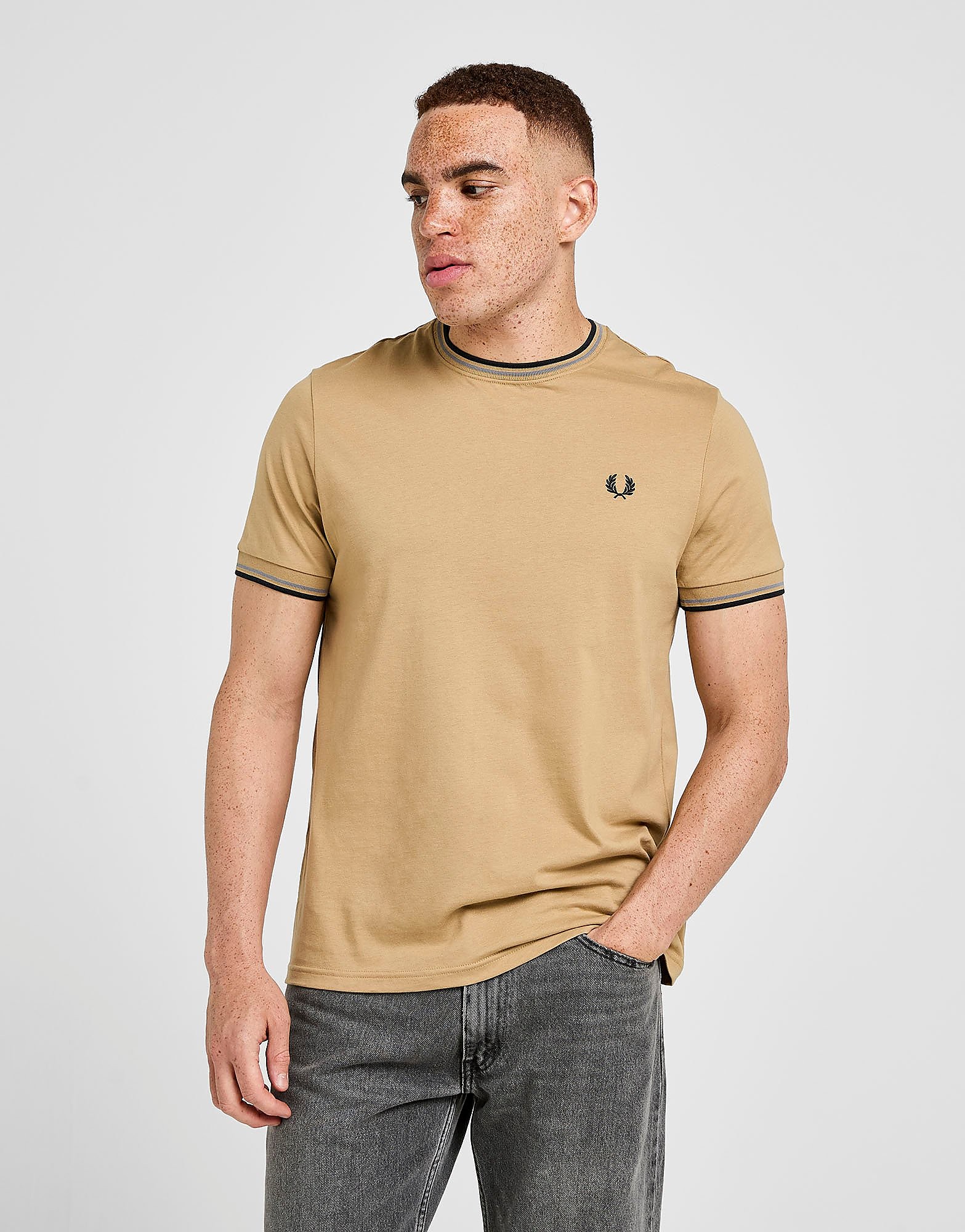 Fred Perry T Shirt à Manches Courtes Twin Tipped Ringer Homme