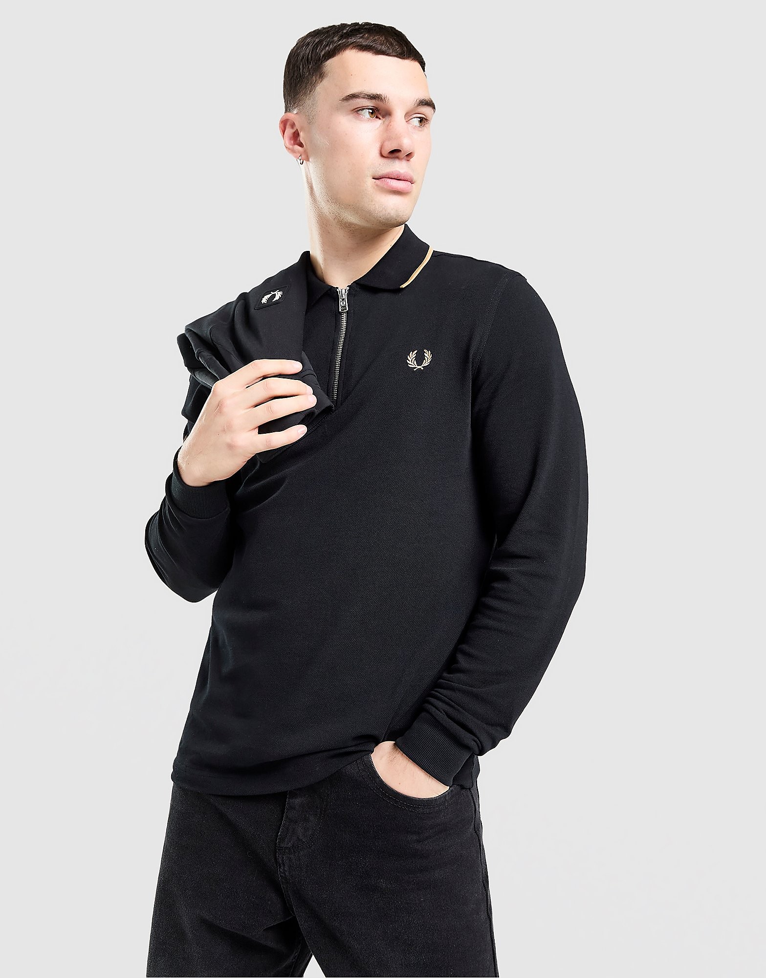 Fred Perry Long Sleeve Zip Polo Shirt