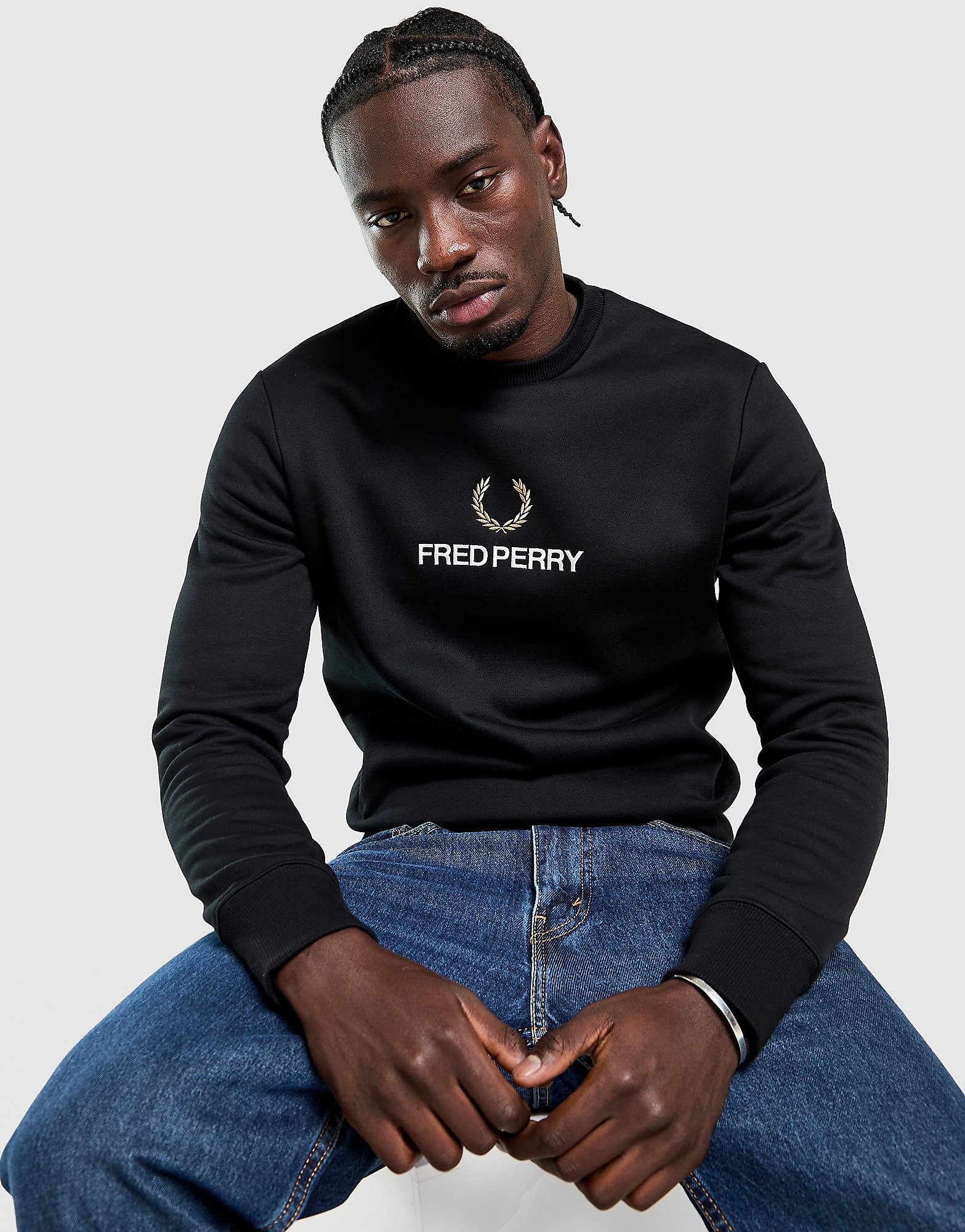 Fred Perry Stacked Logo Crew Sweatshirt