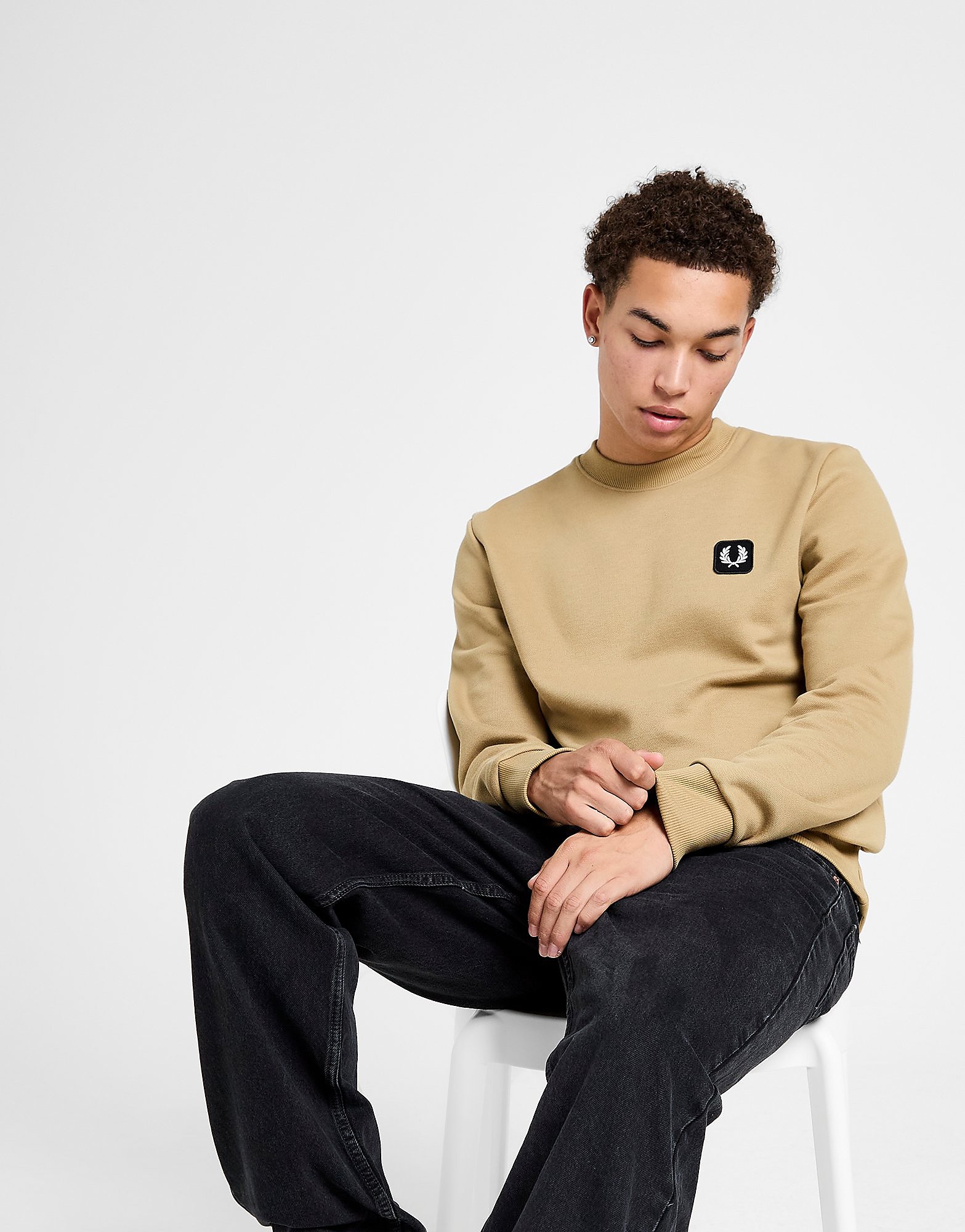 Fred Perry Pique Crew Sweatshirt Maron Maron