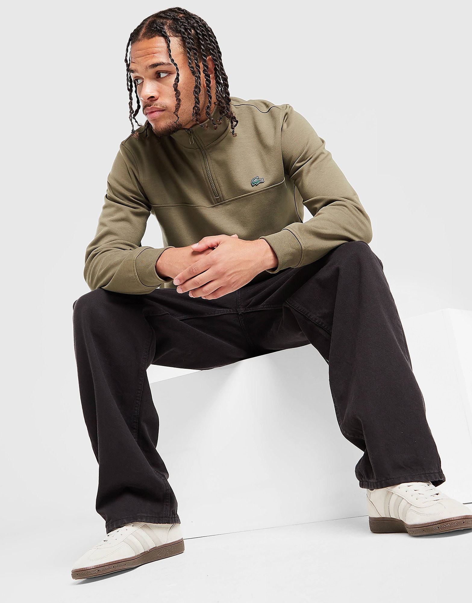Lacoste Double Knit 12 Zip Sweatshirt