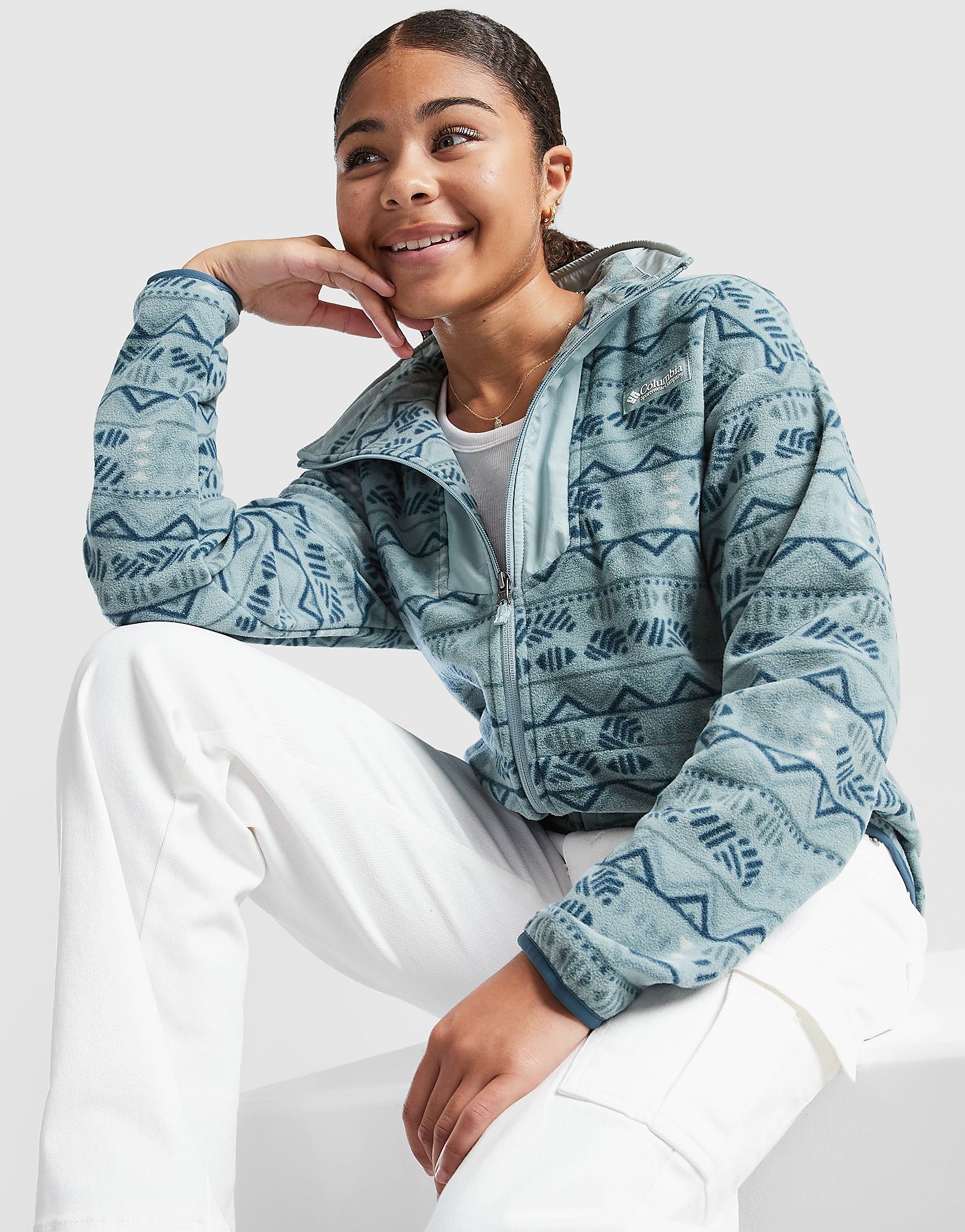 Columbia Girls' Sequoia Aztec Full Zip Fleece Junior Sisal Sisal - vue 2