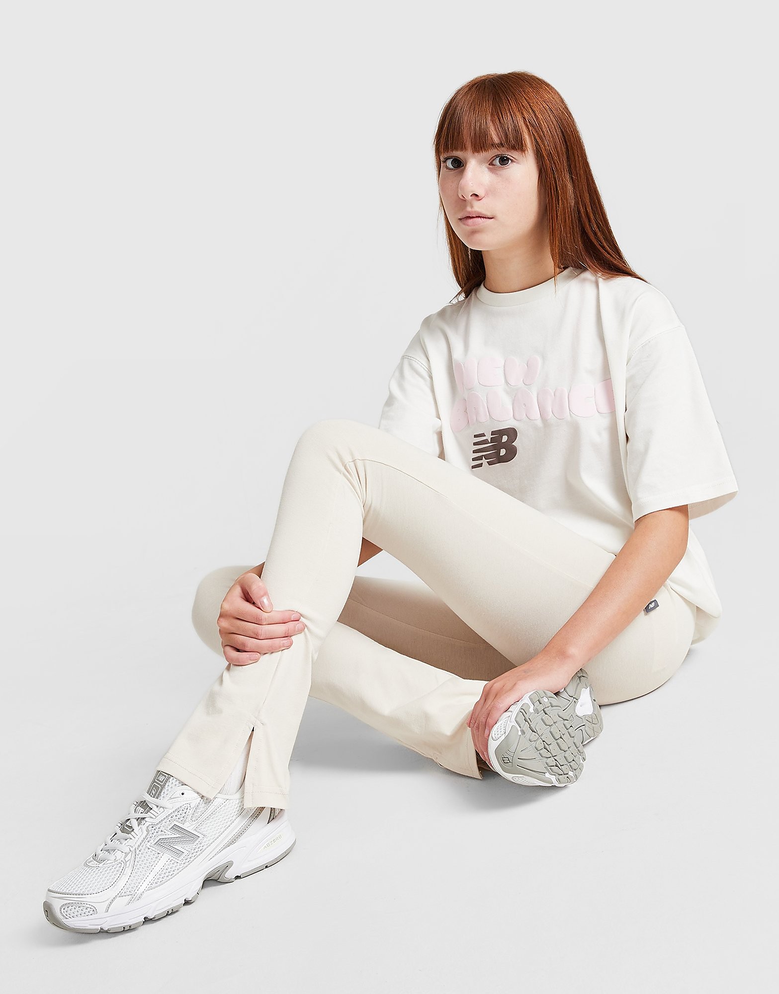 New Balance Girls' Flare Leggings Junior Crème Crème