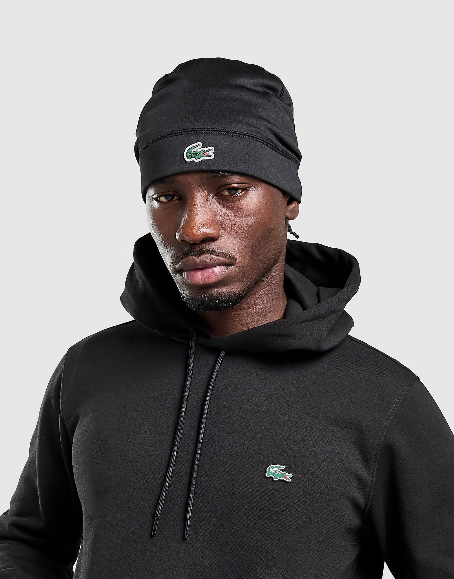 Lacoste Reflective Crocodile Beanie Hat - Zwart- Dames, Zwart