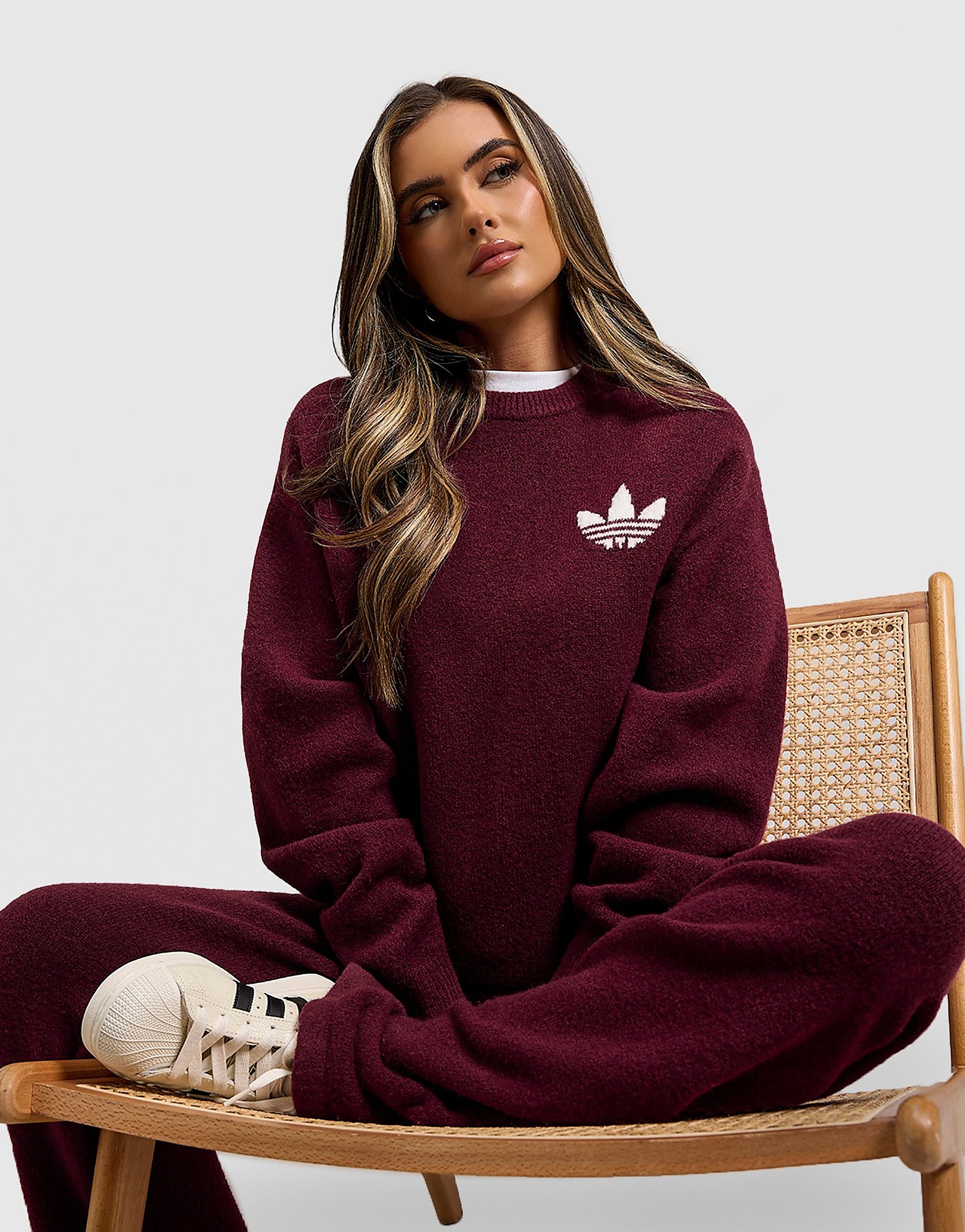 adidas Originals Trefoil Knit Crew Sweatshirt Active Active