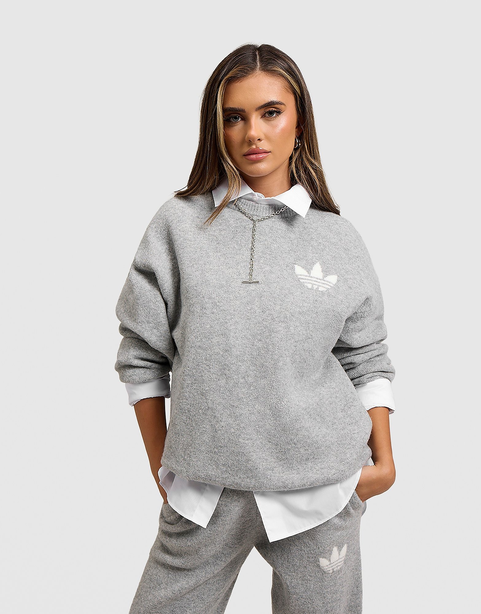 adidas Originals Trefoil Knit Crew Sweatshirt Active Active - vue 1
