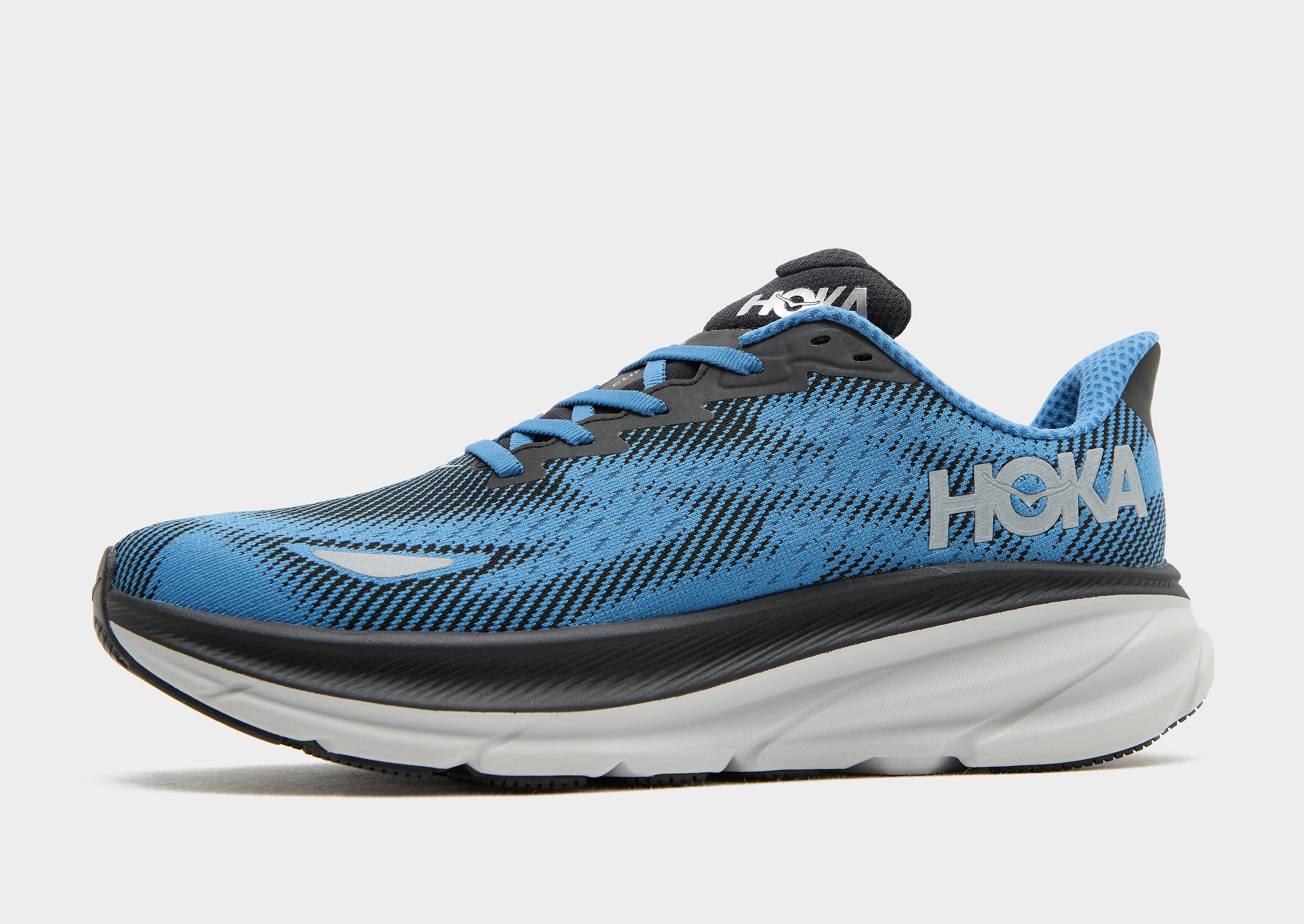 HOKA Clifton 9 herensneaker zwart en blauw