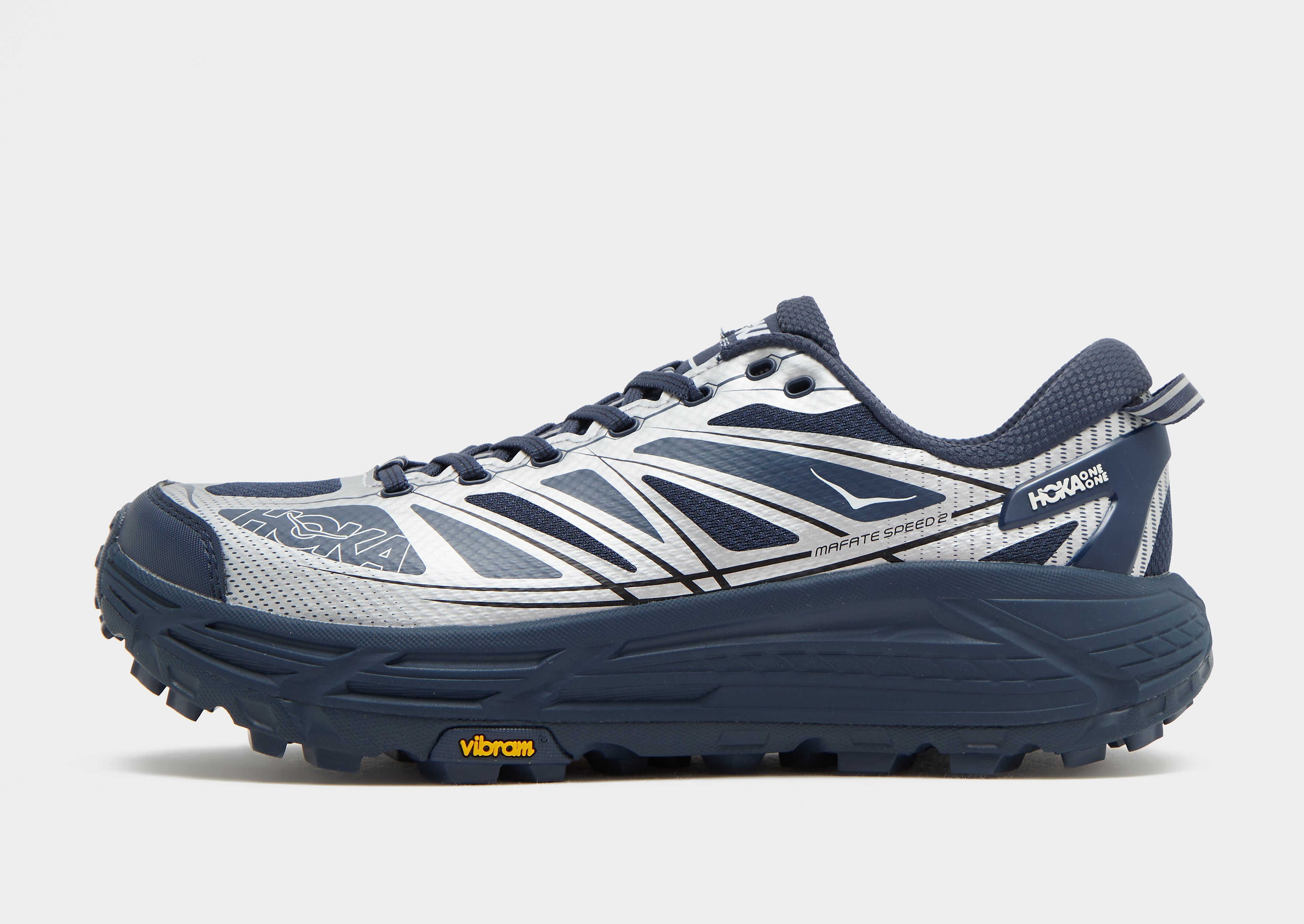 HOKA herensneaker blauw en zilver