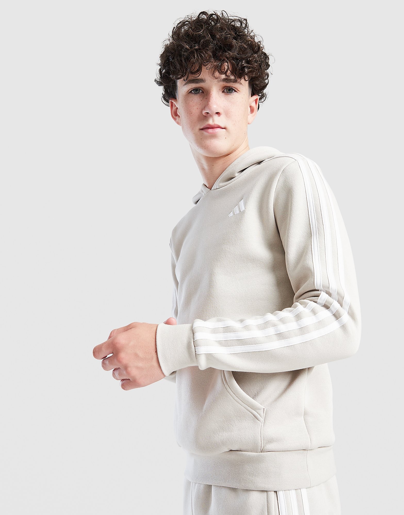 adidas 3 Stripes Energize Hoodie Junior Ecru Tint Ecru Tint