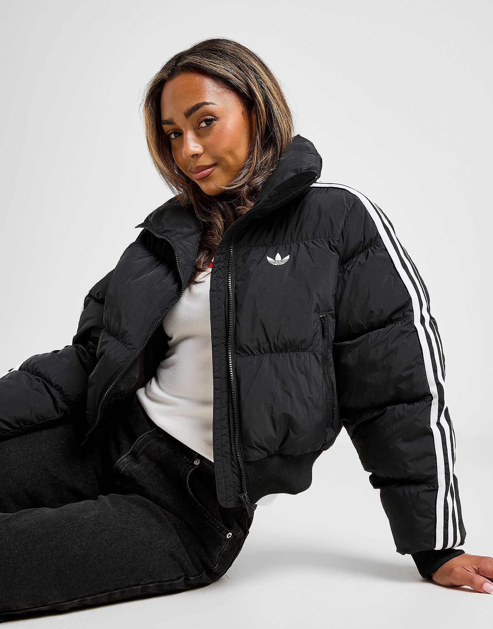 adidas Originals 3 Stripes Cropped Padded Jacket