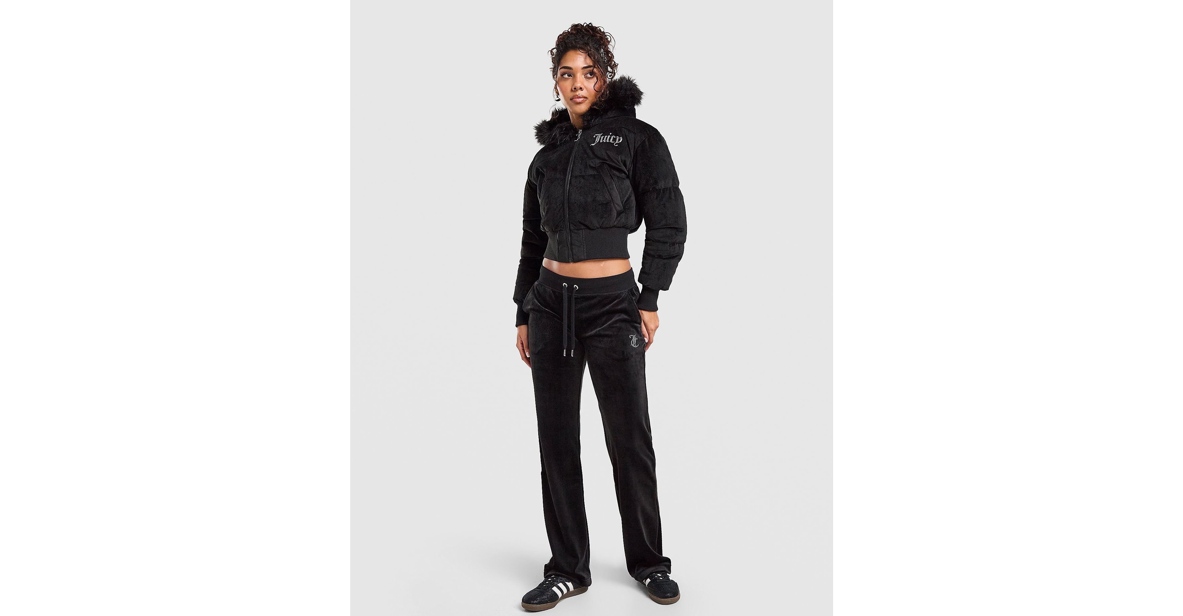 Diamante Velour Padded Jacket
